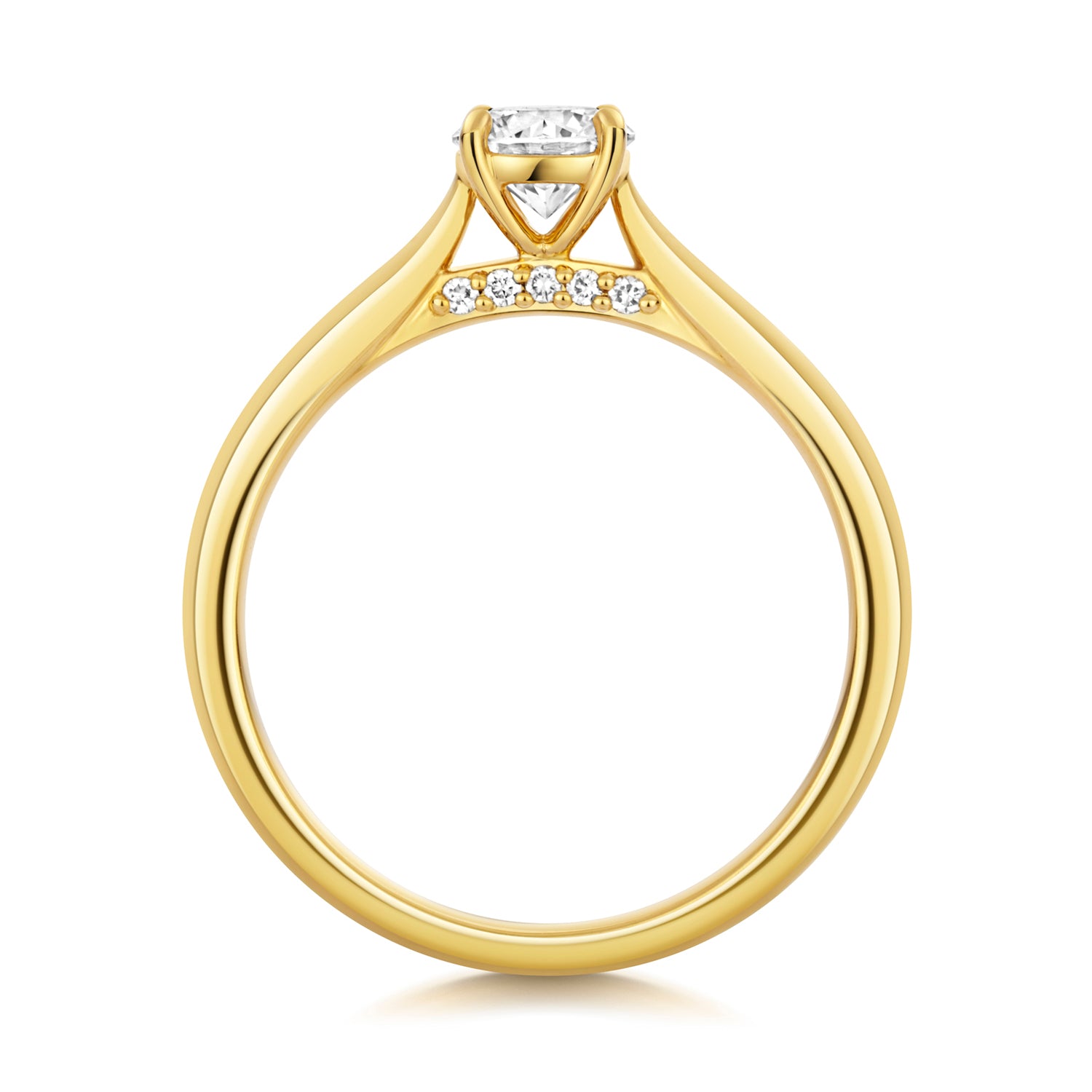 Maria 0.50ct Round Lab Grown Diamond Engagement Ring - 18k Yellow Gold
