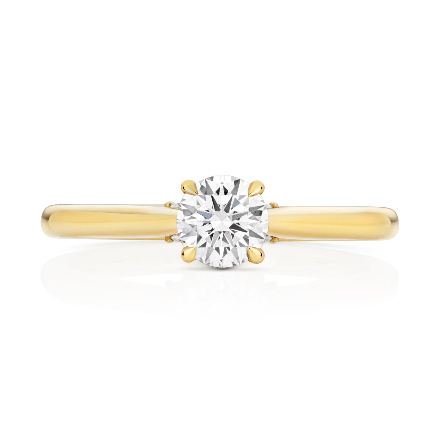 Maria 0.50ct Round Lab Grown Diamond Engagement Ring - 18k Yellow Gold