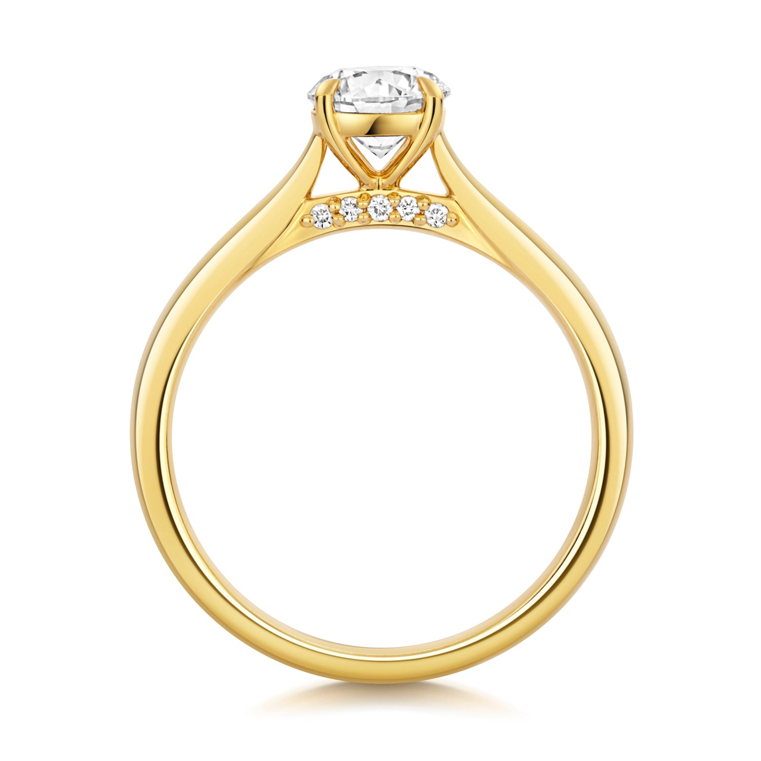 Maria 0.75ct Round Lab Grown Diamond Engagement Ring - 18k Yellow Gold