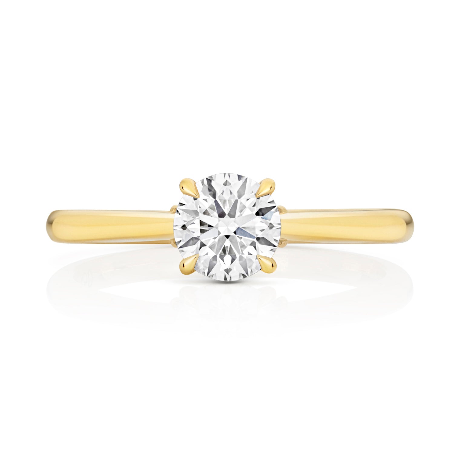 Maria 0.75ct Round Lab Grown Diamond Engagement Ring - 18k Yellow Gold