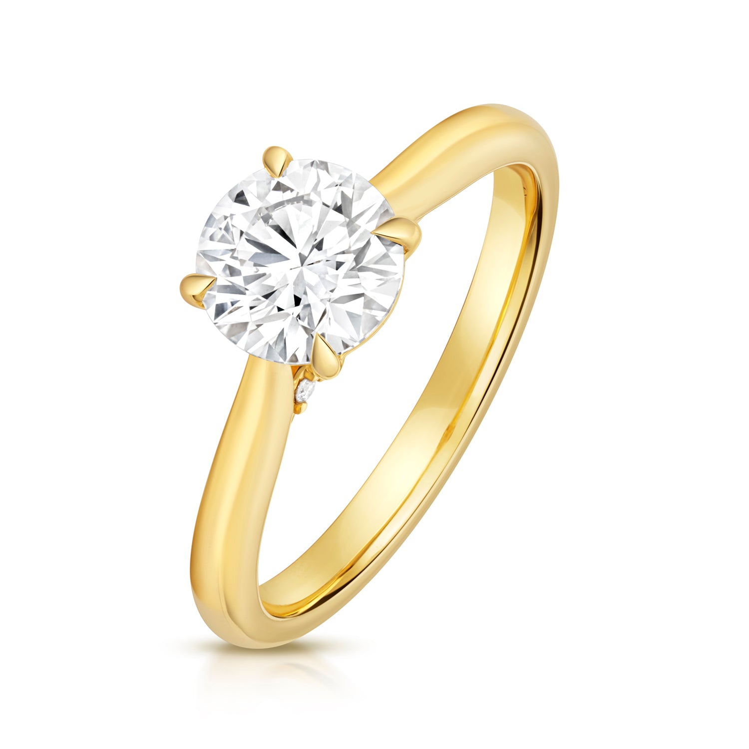 Maria 1.25ct Round Lab Grown Diamond Engagement Ring - 18k Yellow Gold
