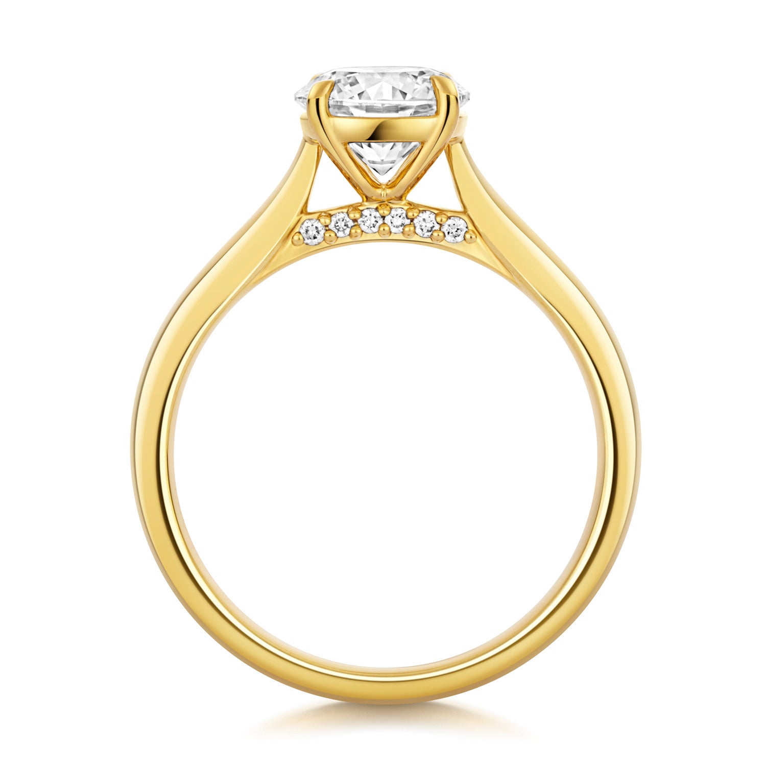 Maria 1.25ct Round Lab Grown Diamond Engagement Ring - 18k Yellow Gold
