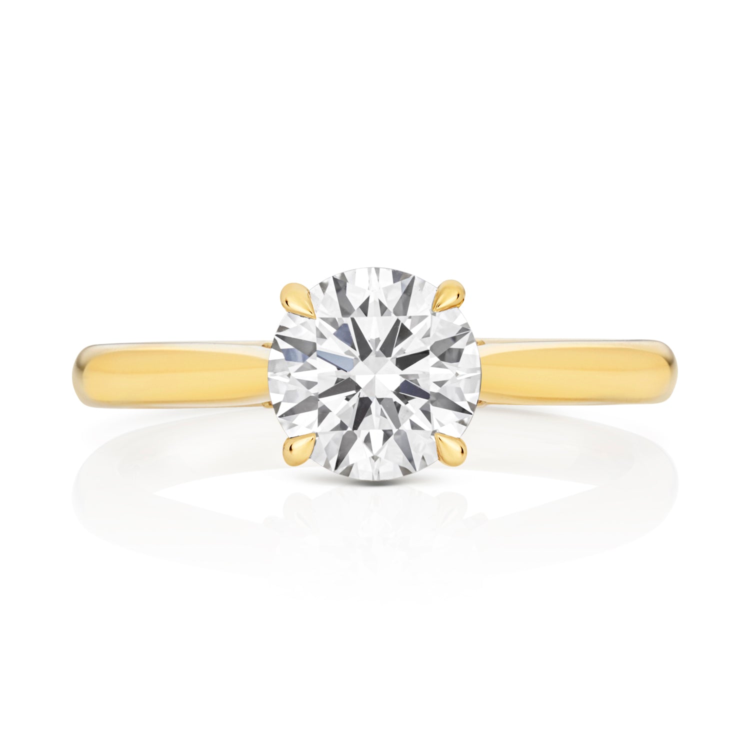Maria 1.25ct Round Lab Grown Diamond Engagement Ring - 18k Yellow Gold