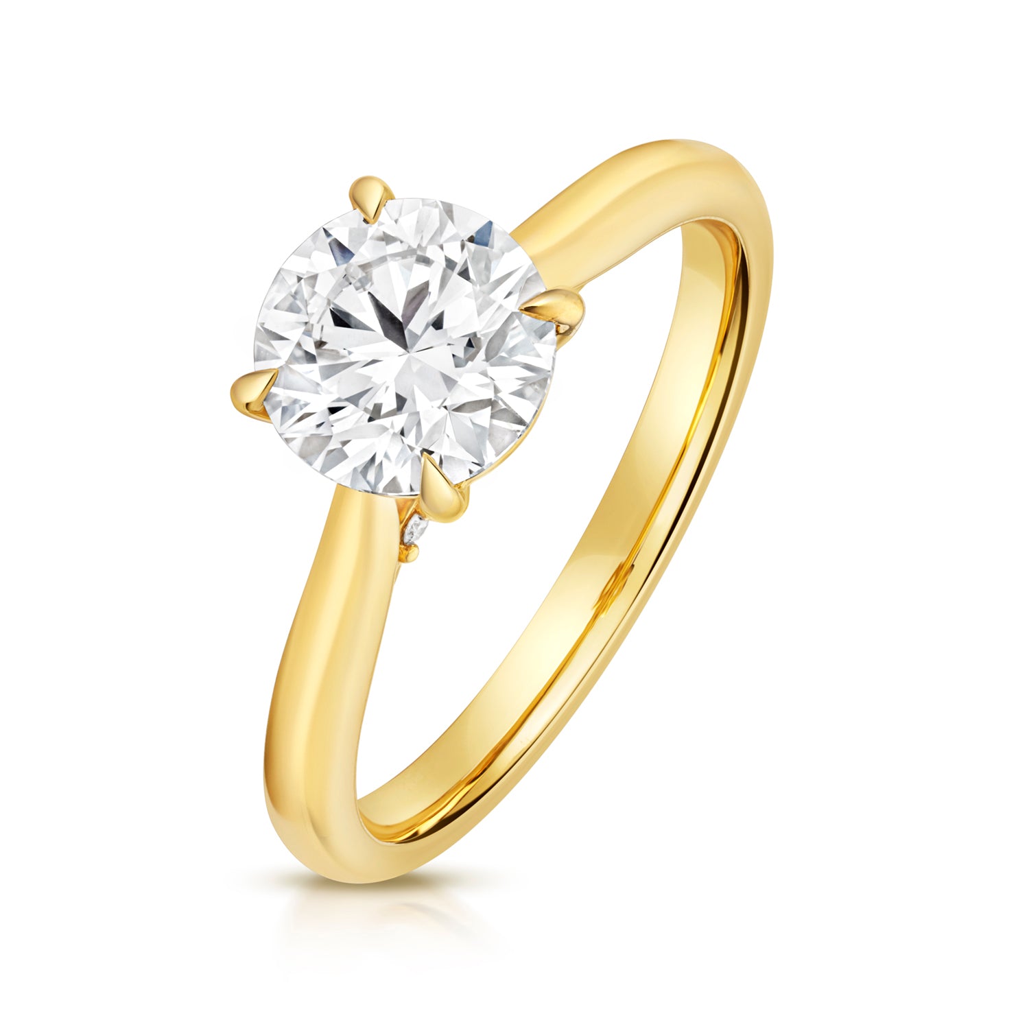 Maria 1.50ct Round Lab Grown Diamond Engagement Ring - 18k Yellow Gold