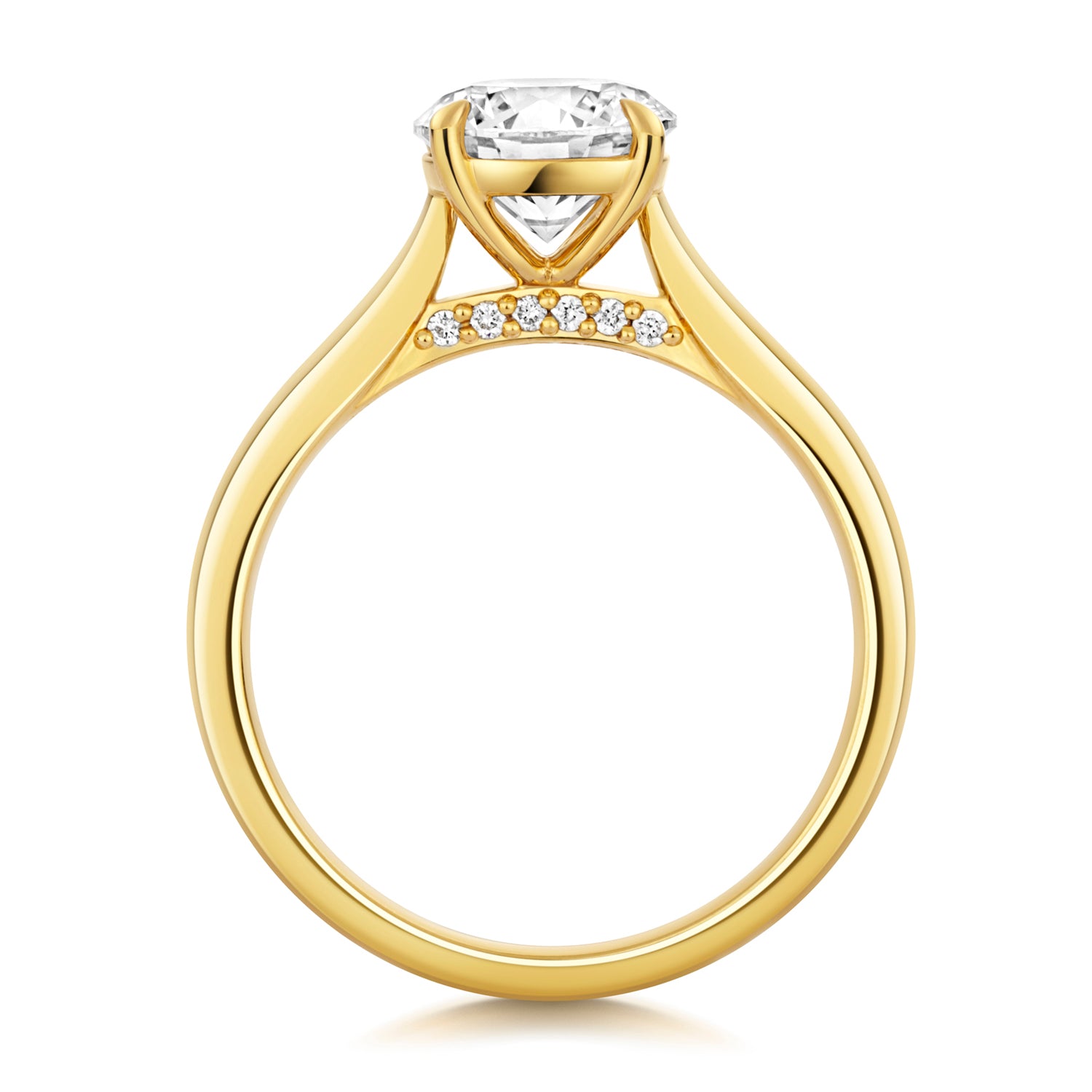 Maria 1.50ct Round Lab Grown Diamond Engagement Ring - 18k Yellow Gold