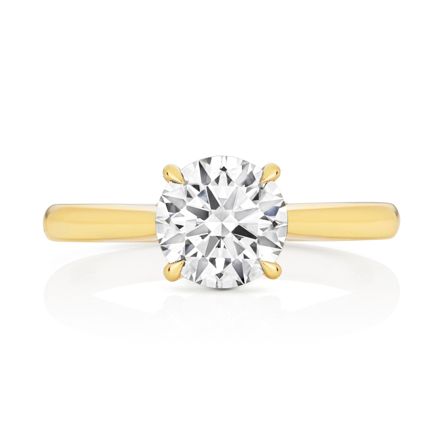 Maria 1.50ct Round Lab Grown Diamond Engagement Ring - 18k Yellow Gold