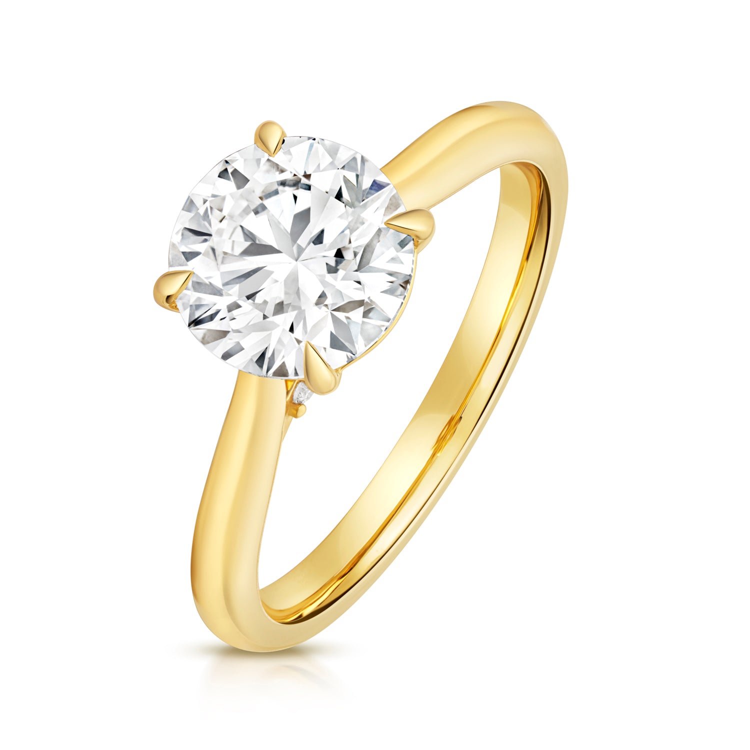 Maria 2.00ct Round Lab Grown Diamond Engagement Ring - 18k Yellow Gold