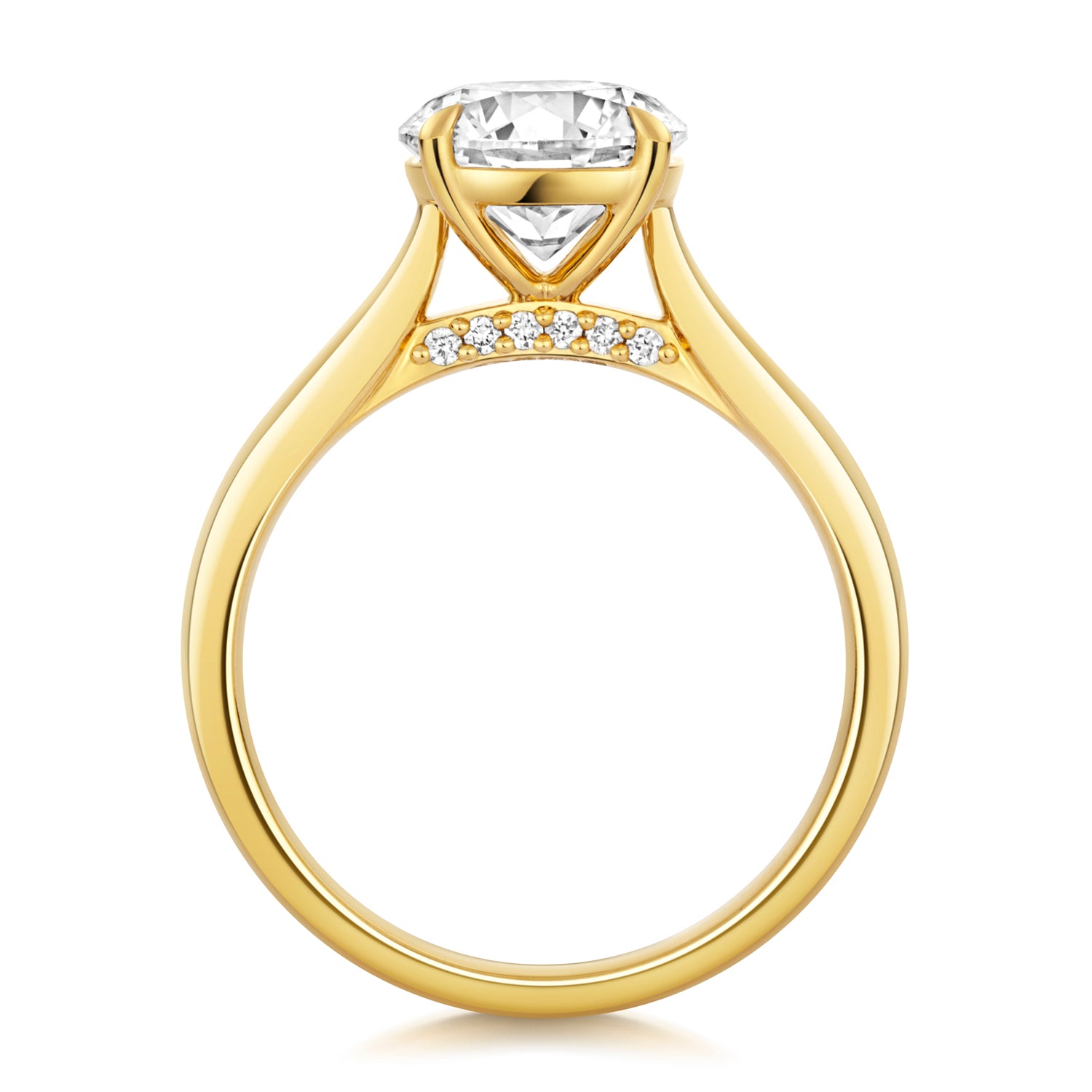 Maria 2.00ct Round Lab Grown Diamond Engagement Ring - 18k Yellow Gold
