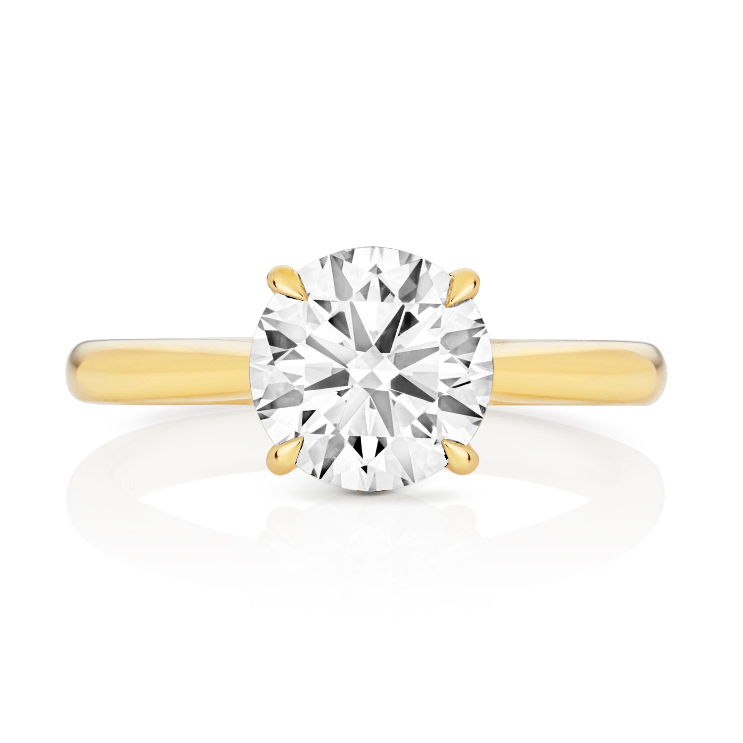 Maria 2.00ct Round Lab Grown Diamond Engagement Ring - 18k Yellow Gold