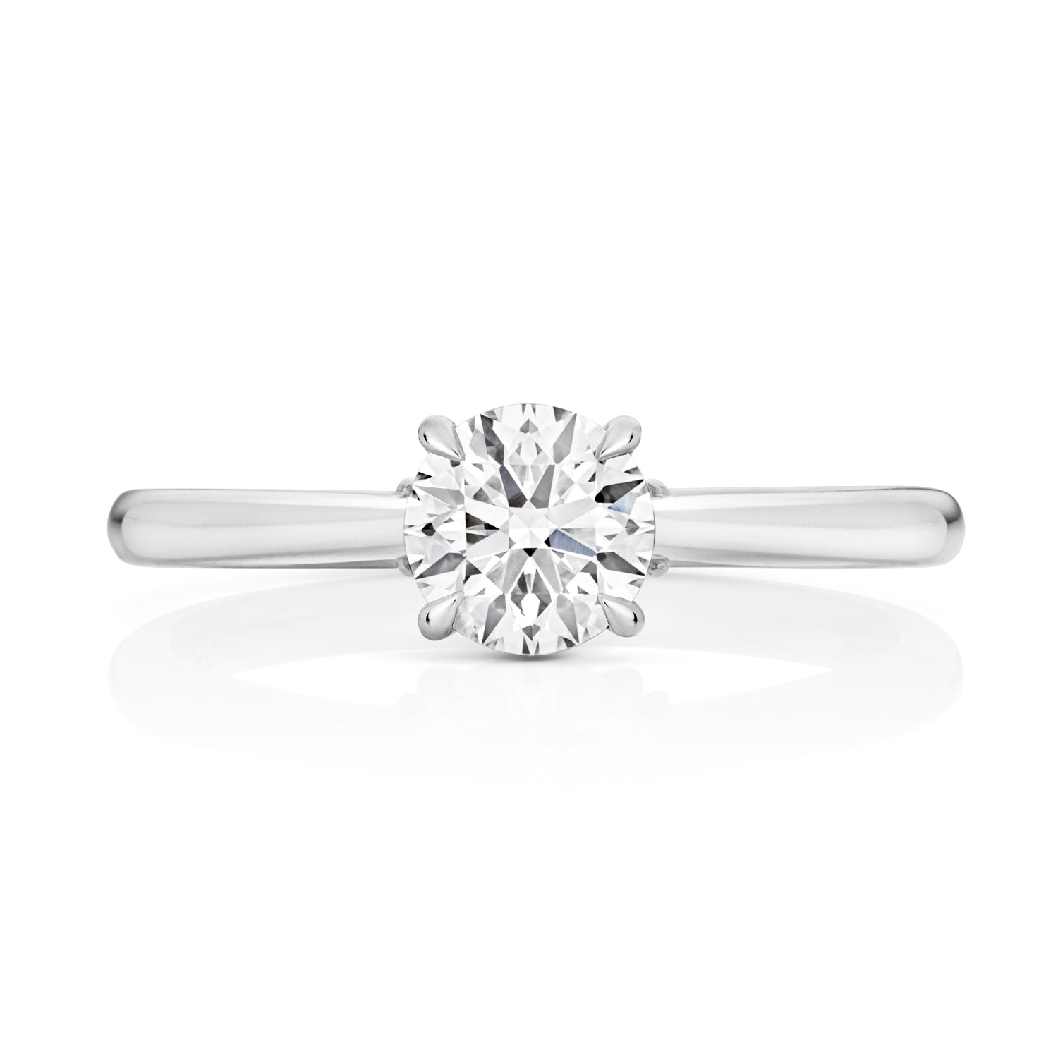 Maria 0.75ct Round Lab Grown Diamond Engagement Ring - 18k White Gold