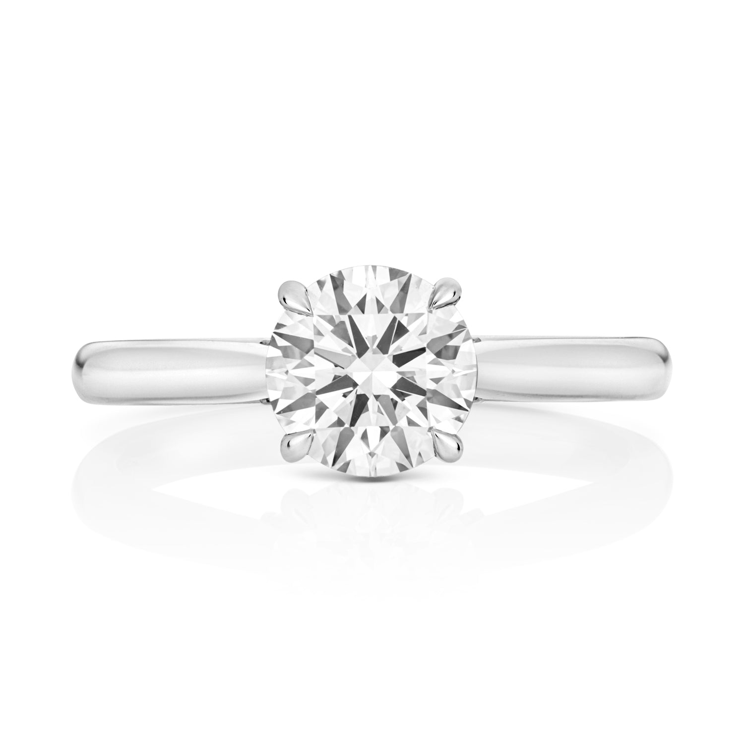 Maria 1.25ct Round Lab Grown Diamond Engagement Ring - 18k White Gold