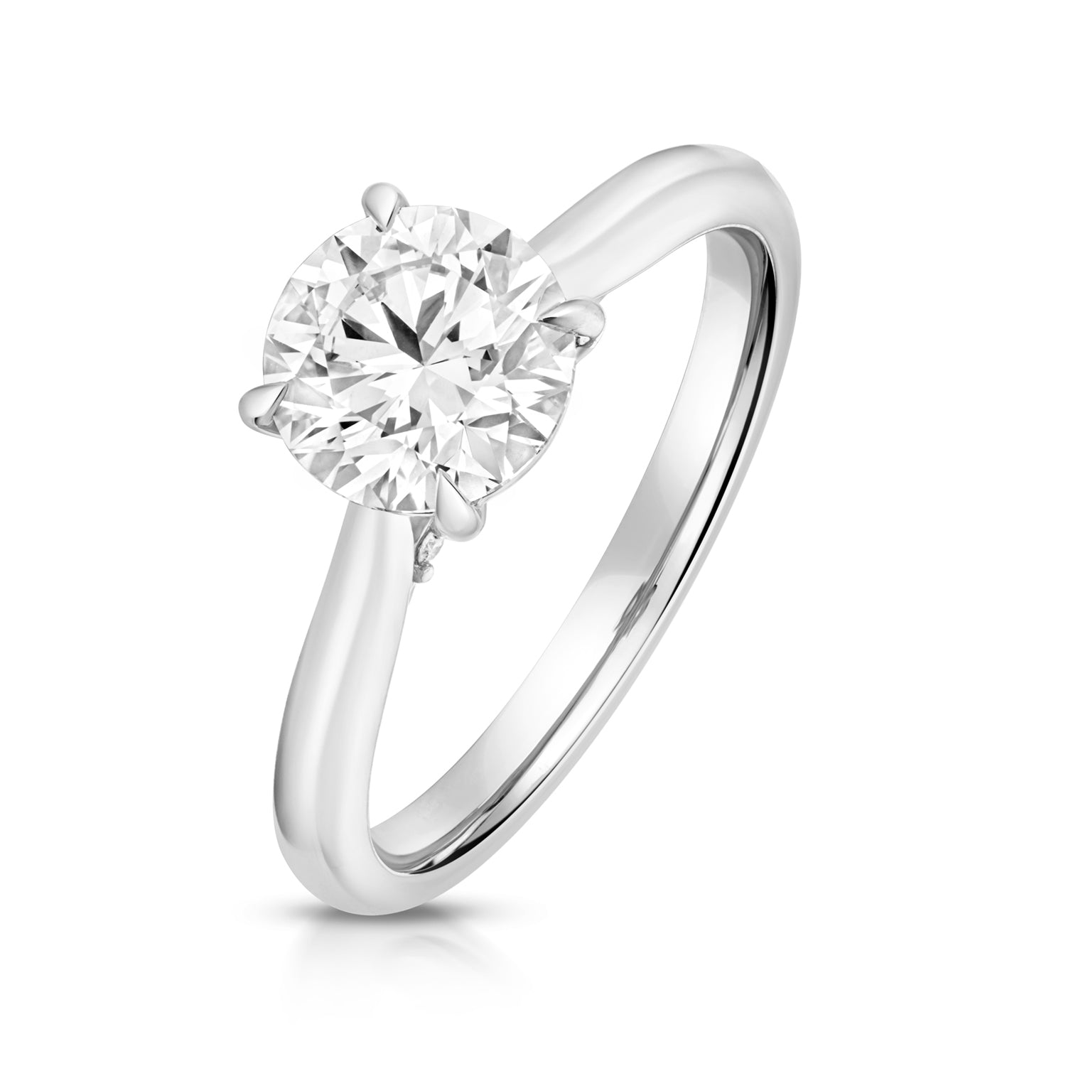 Maria 1.50ct Round Lab Grown Diamond Engagement Ring - Platinum