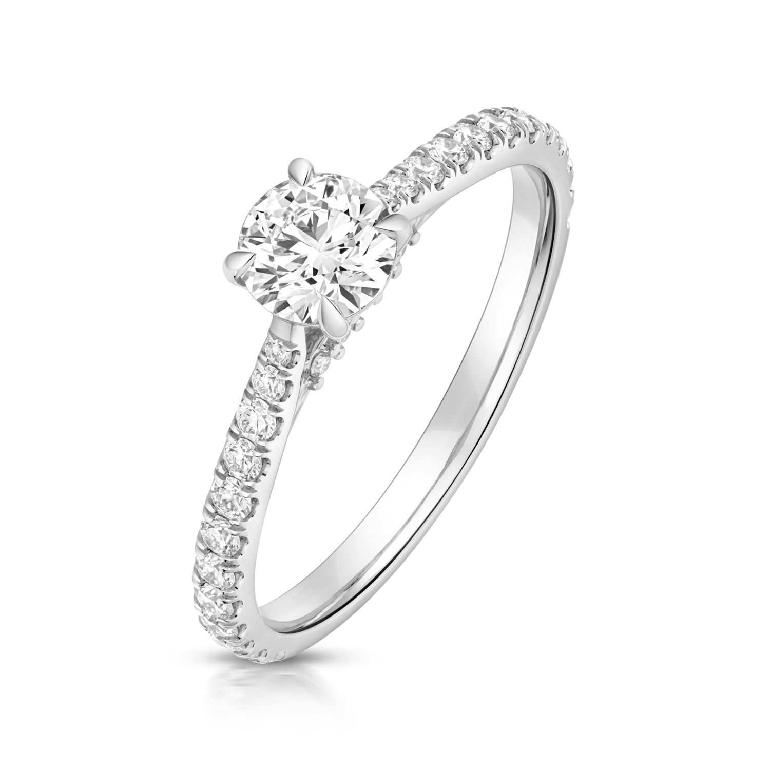 Maria Pavé 0.50ct Round Lab Grown Diamond Engagement Ring - Platinum