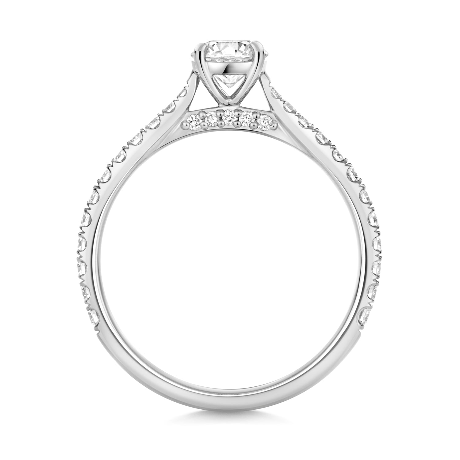 Maria Pavé 0.50ct Round Lab Grown Diamond Engagement Ring - Platinum