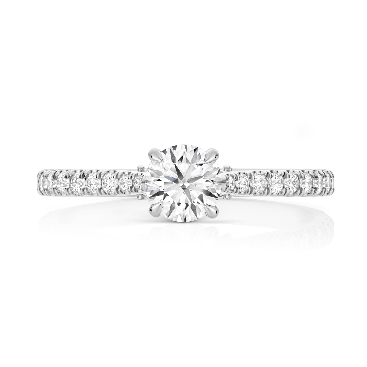 Maria Pavé 0.50ct Round Lab Grown Diamond Engagement Ring - Platinum