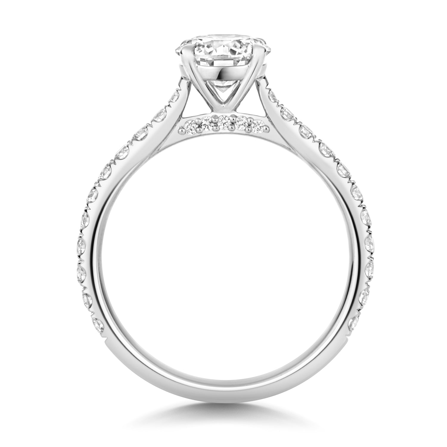 Maria Pavé 1.00ct Round Lab Grown Diamond Engagement Ring - Platinum