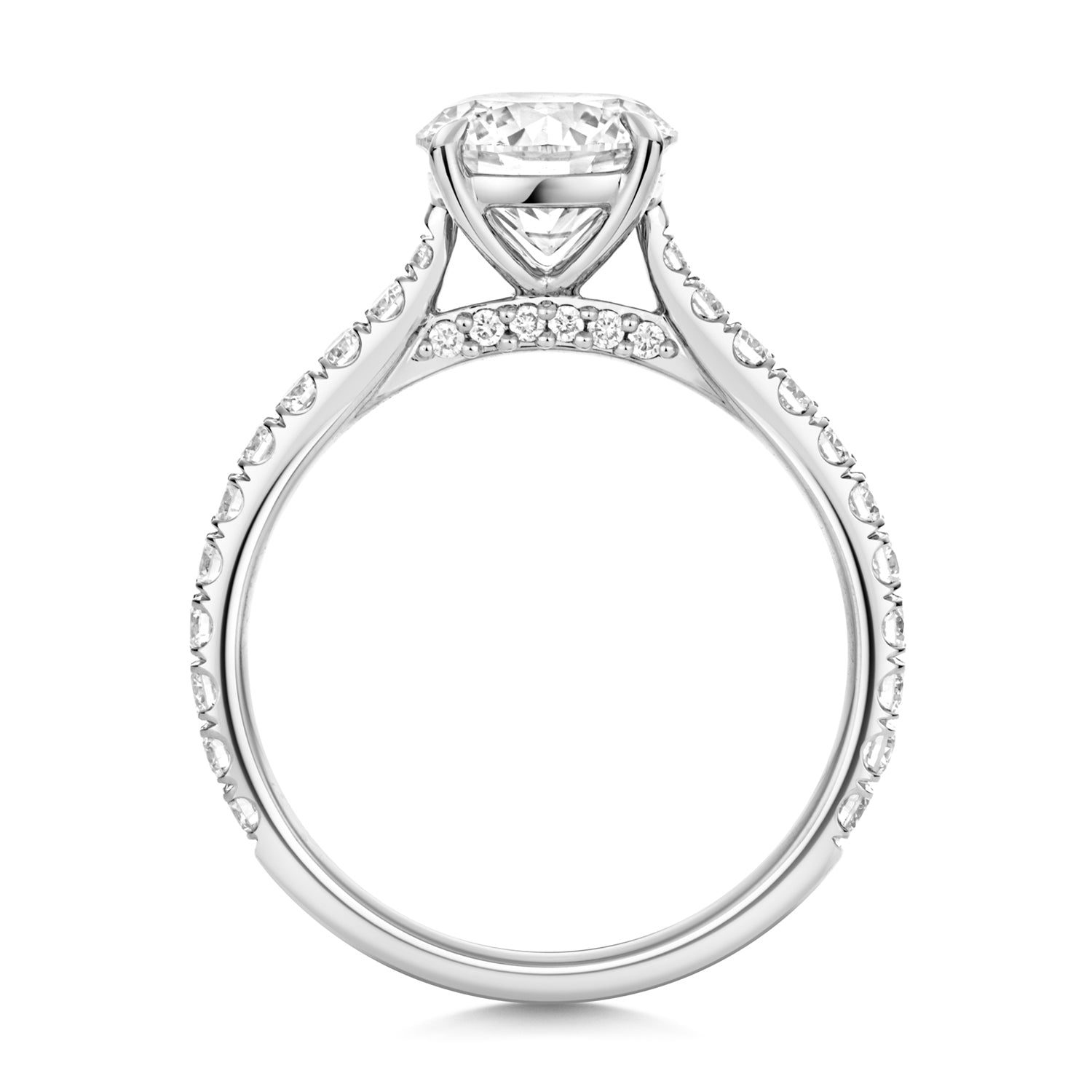 Maria Pavé 1.50ct Round Lab Grown Diamond Engagement Ring - 18k White Gold