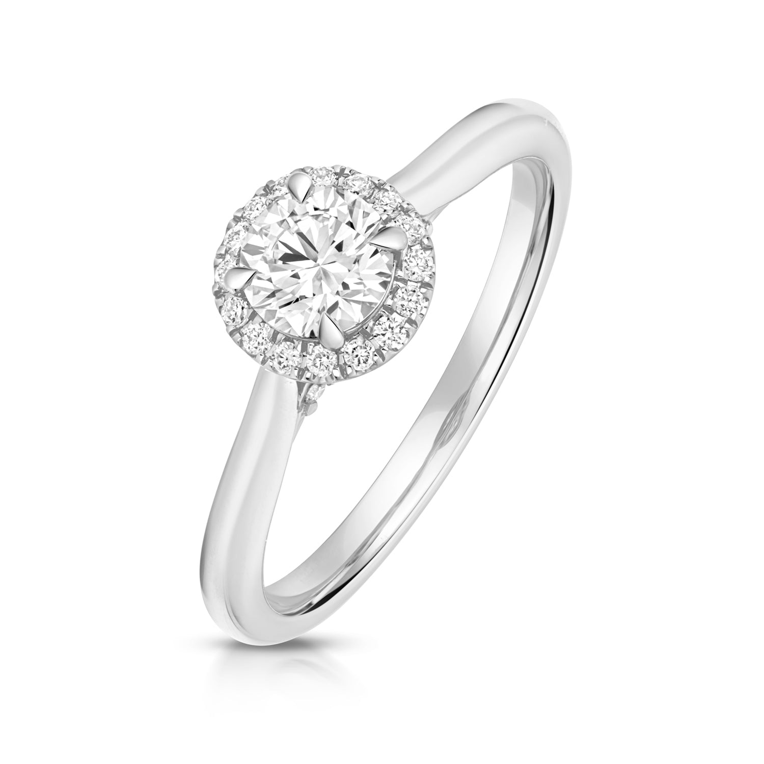 Maria Halo 0.50ct Round Lab Grown Diamond Engagement Ring - Platinum