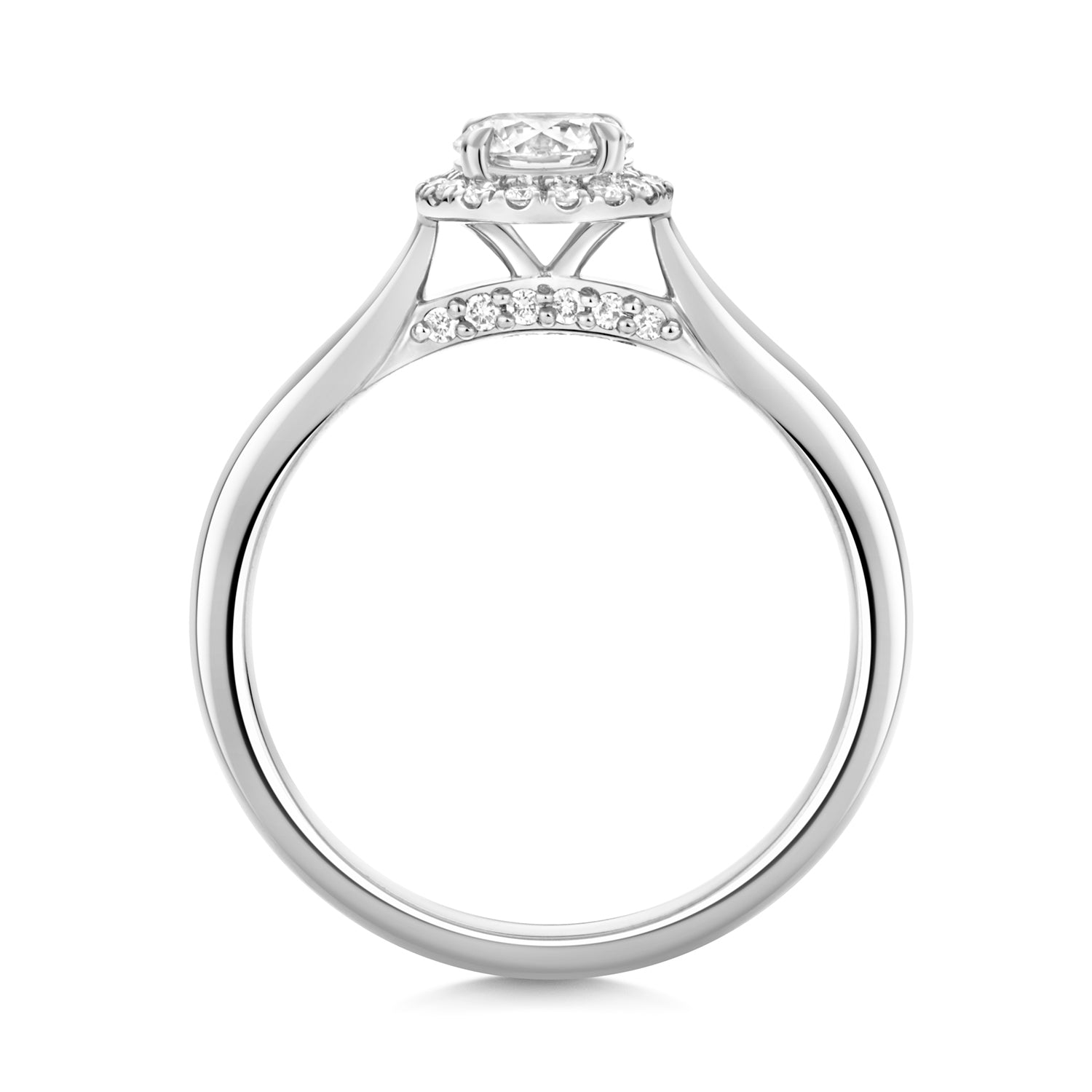 Maria Halo 0.50ct Round Lab Grown Diamond Engagement Ring - Platinum