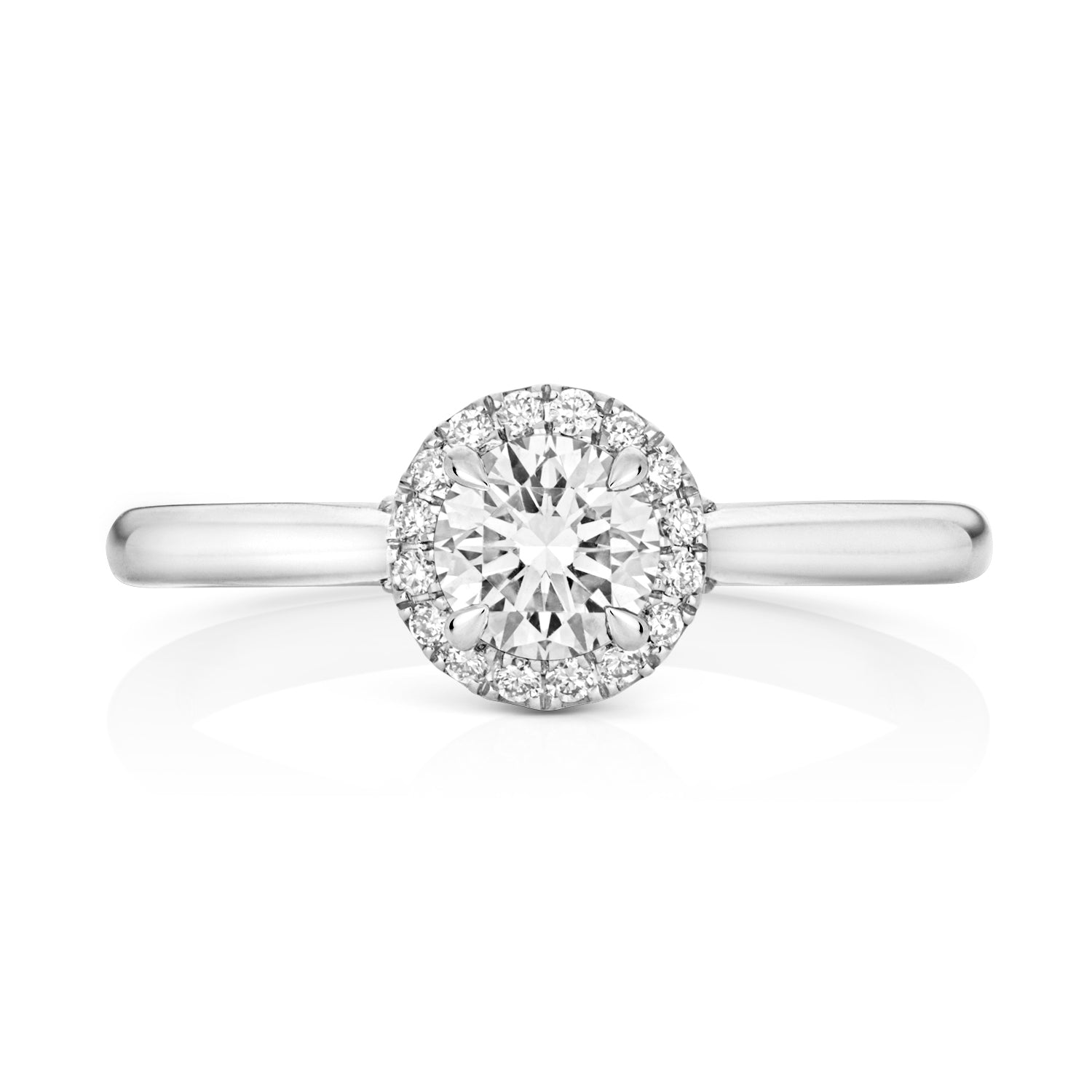 Maria Halo 0.50ct Round Lab Grown Diamond Engagement Ring - Platinum
