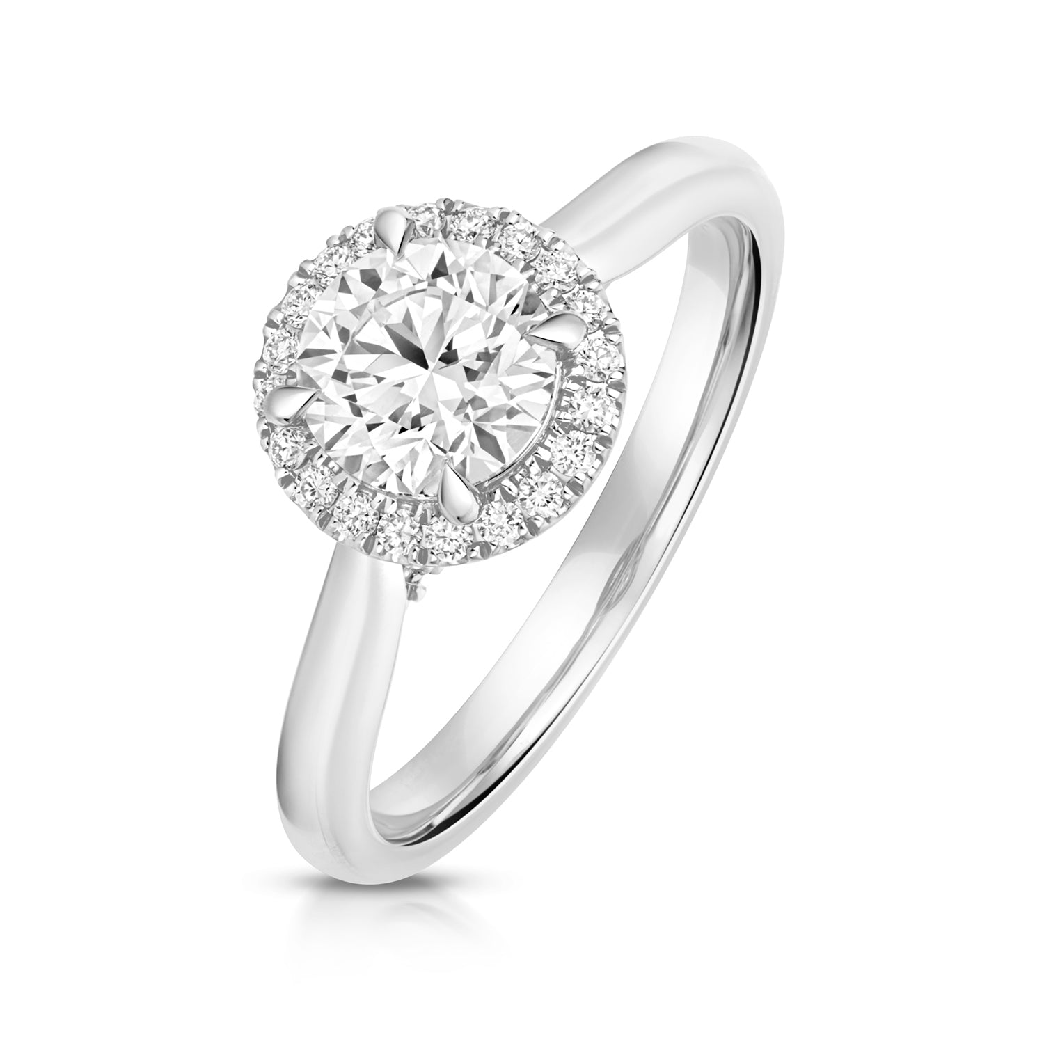 Maria Halo 1.00ct Round Lab Grown Diamond Engagement Ring - Platinum