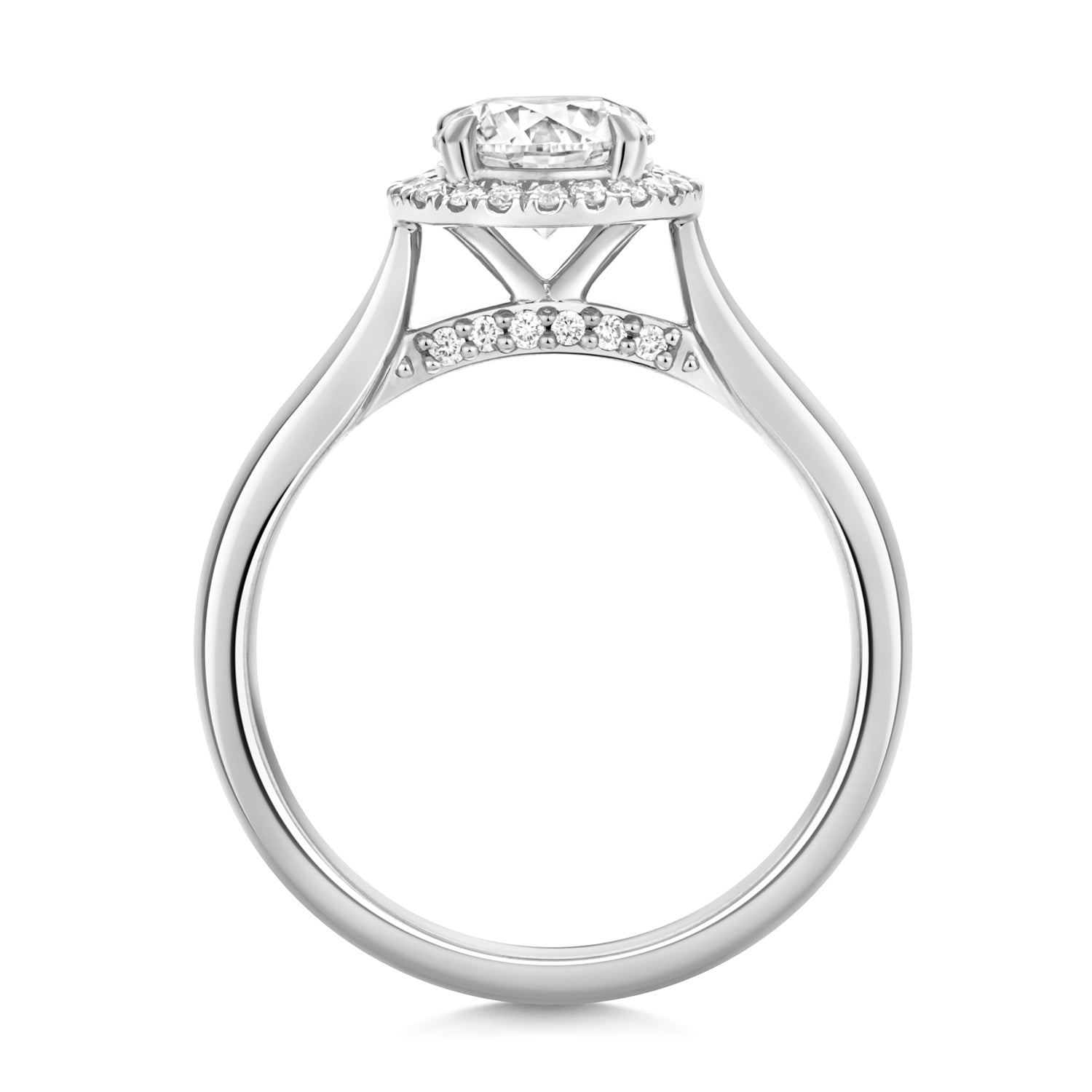 Maria Halo 1.00ct Round Lab Grown Diamond Engagement Ring - Platinum