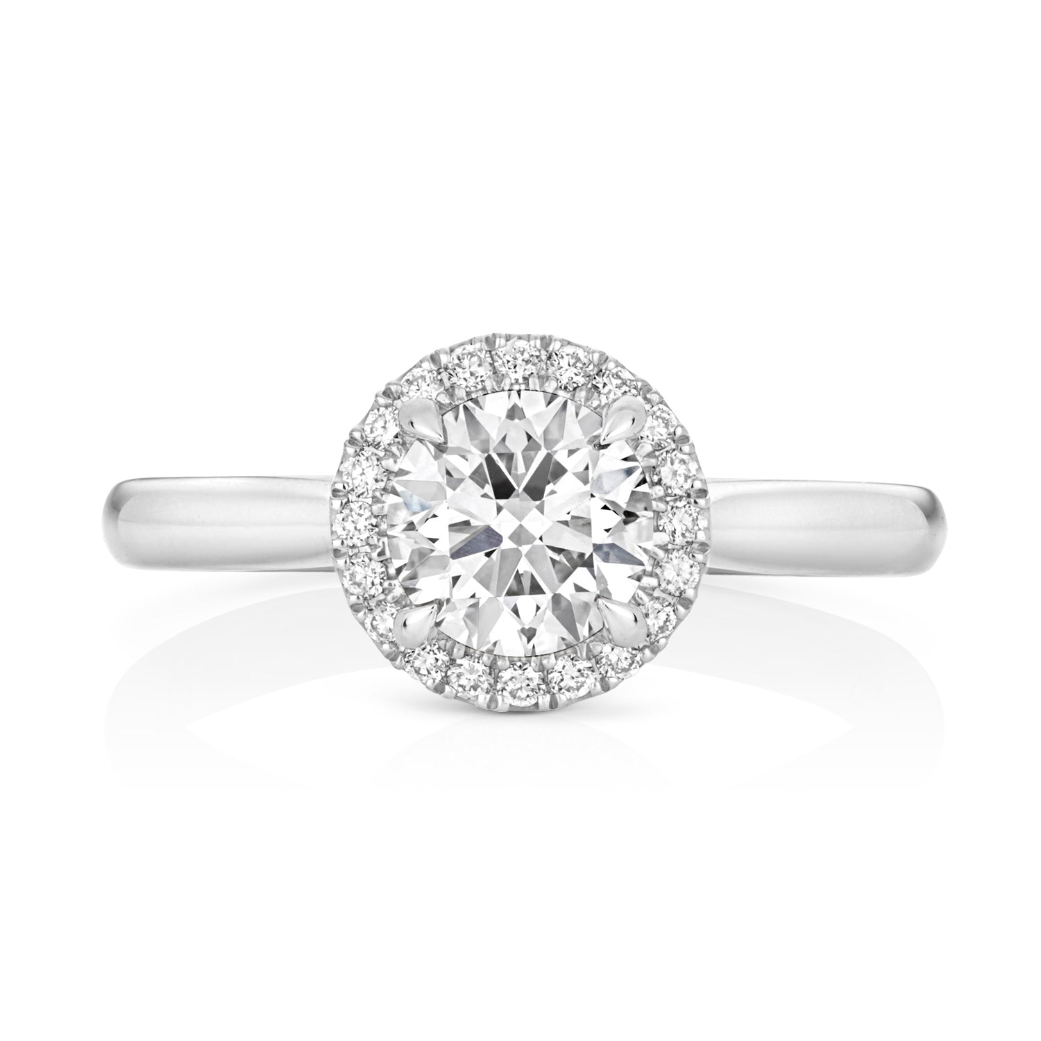 Maria Halo 1.00ct Round Lab Grown Diamond Engagement Ring - Platinum