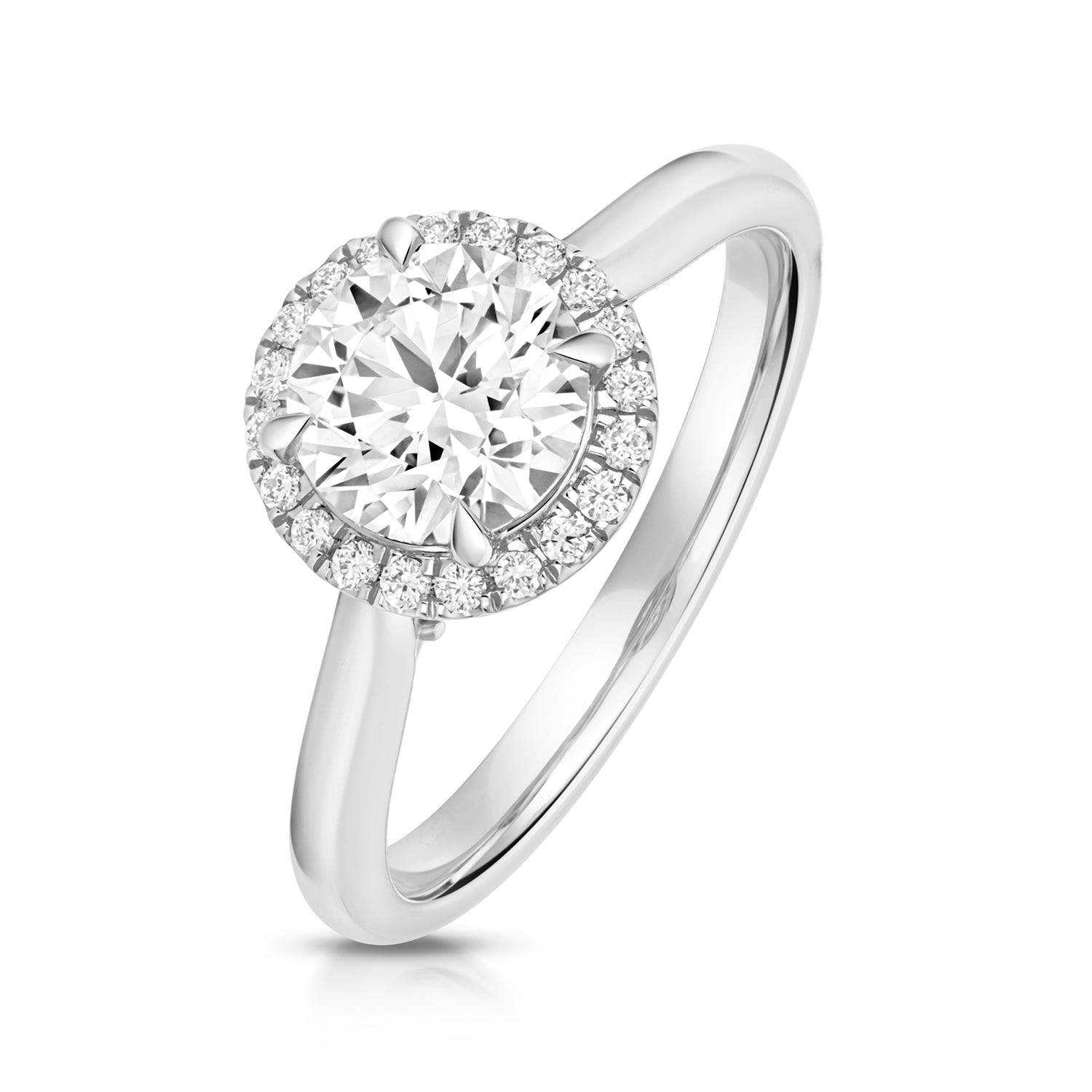 Maria Halo 1.25ct Round Lab Grown Diamond Engagement Ring - Platinum