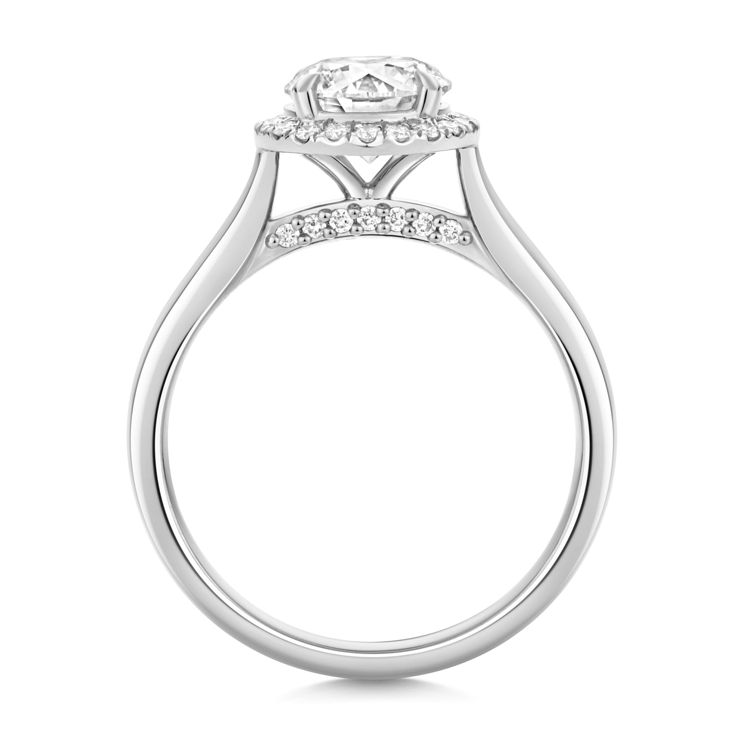Maria Halo 1.25ct Round Lab Grown Diamond Engagement Ring - Platinum