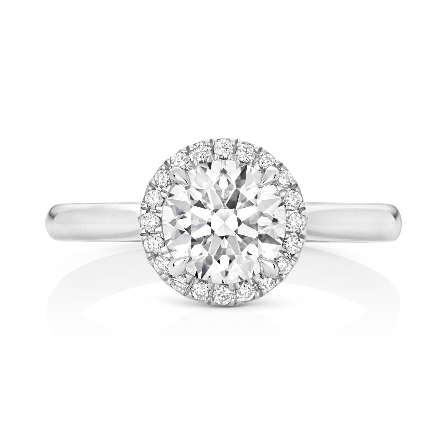 Maria Halo 1.25ct Round Lab Grown Diamond Engagement Ring - Platinum