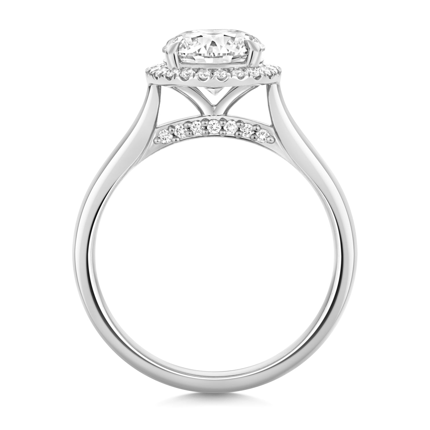 Maria Halo 1.50ct Round Lab Grown Diamond Engagement Ring - 18k White Gold