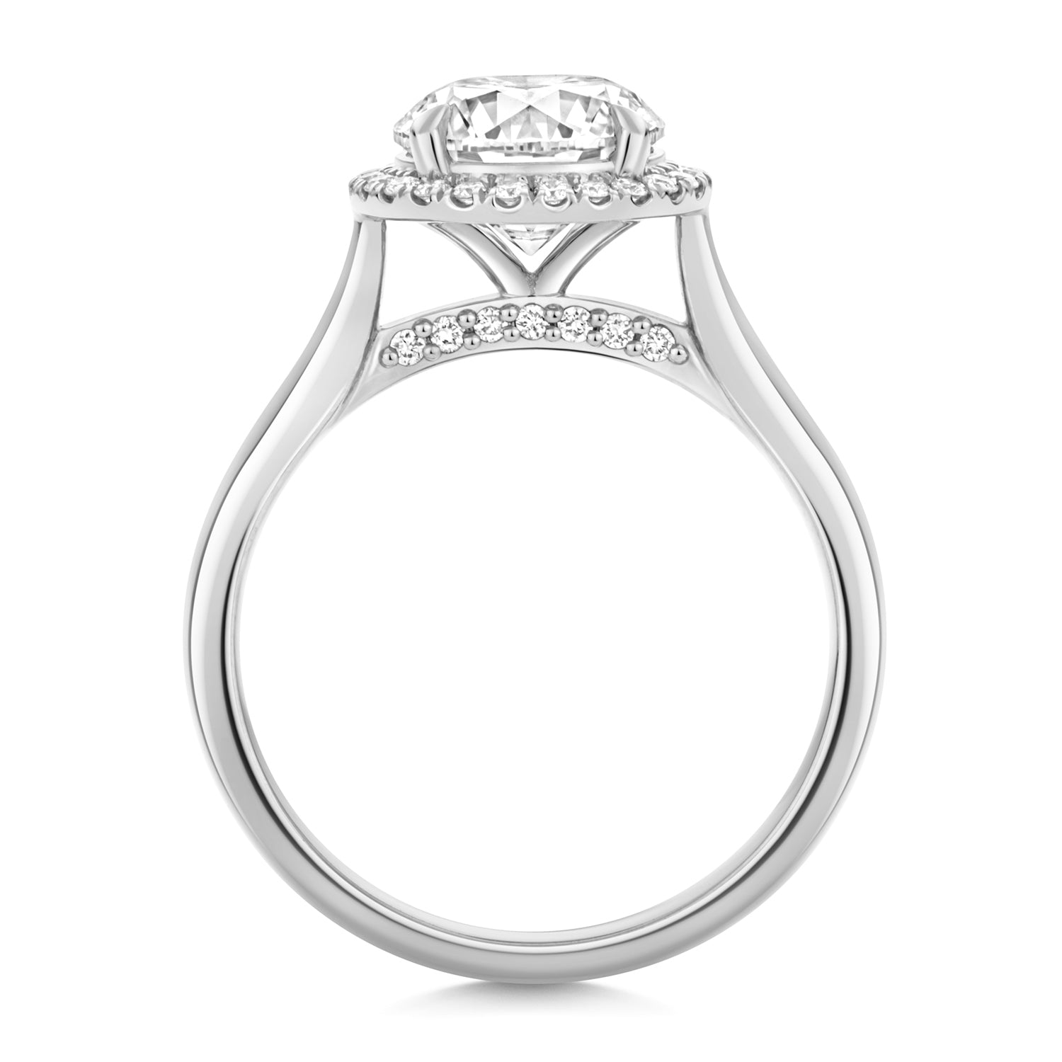 Maria Halo 2.00ct Round Lab Grown Diamond Engagement Ring - 18k White Gold