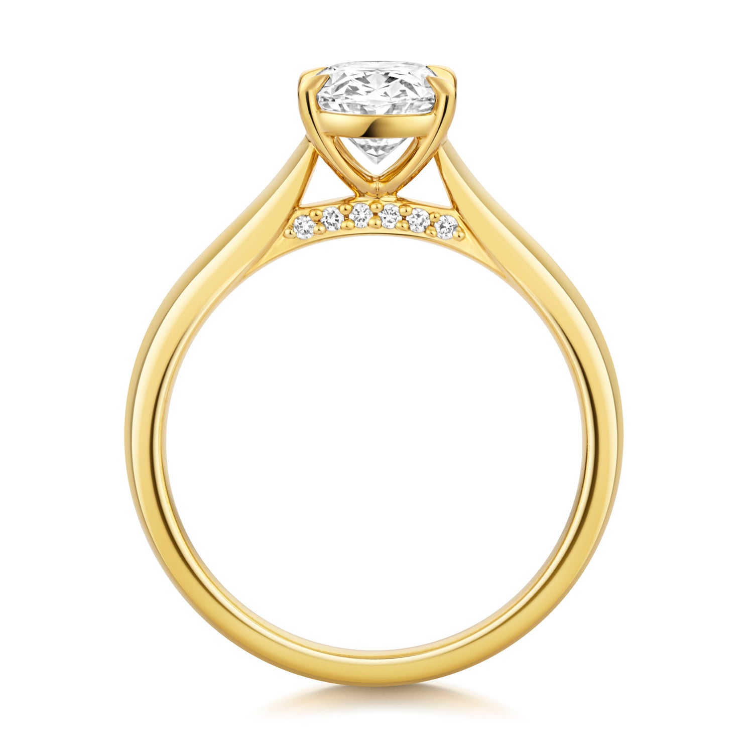 Ariana 1.50ct Oval Lab Grown Diamond Engagement Ring - 18k Yellow Gold