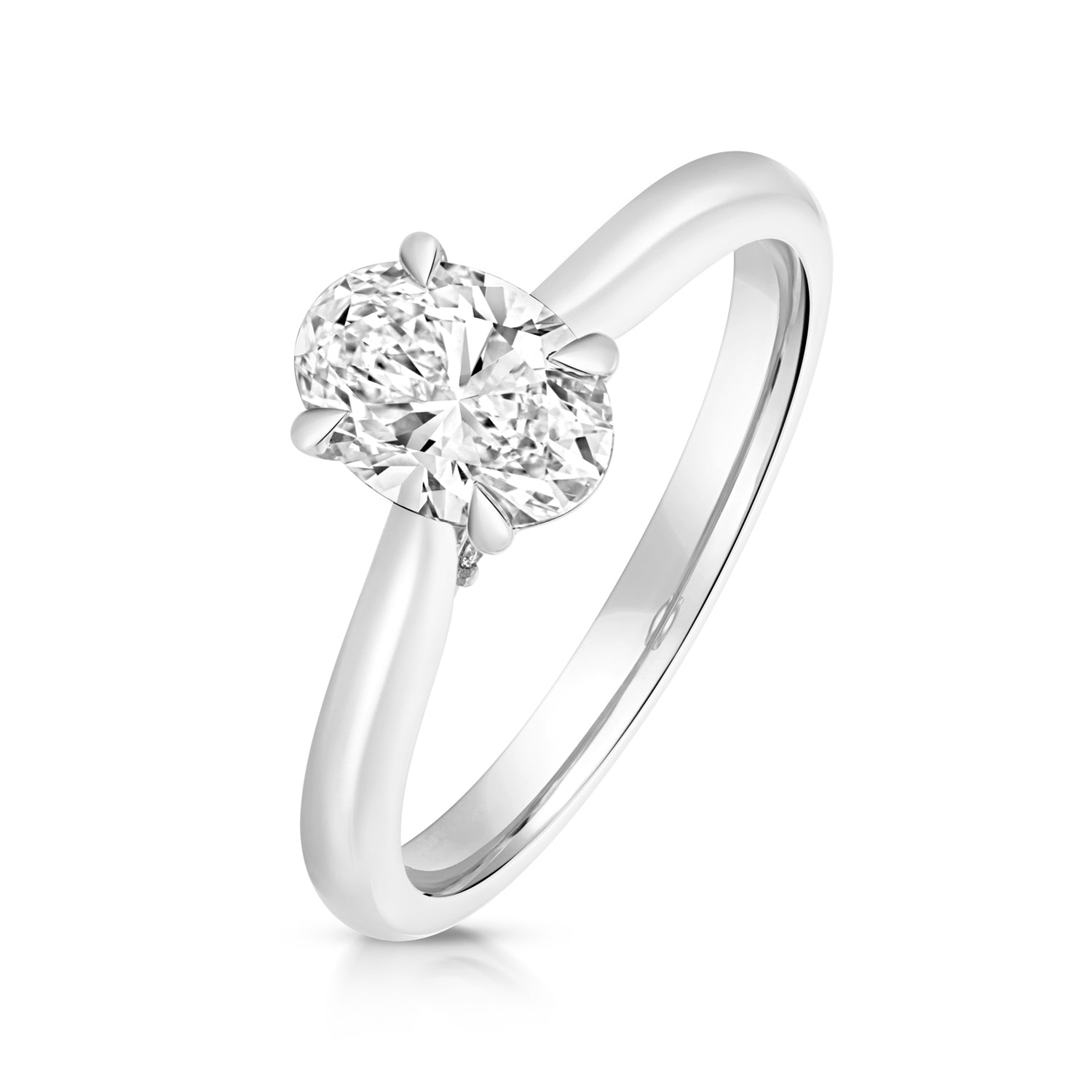 Ariana 1.00ct Oval Lab Grown Diamond Engagement Ring - 18k White Gold