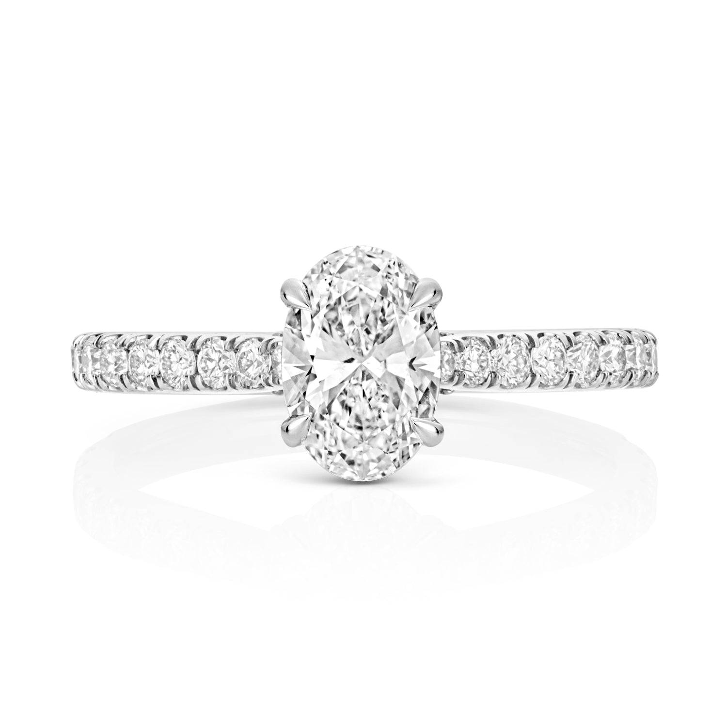 Ariana Pavé 1.00ct Oval Lab Grown Diamond Engagement Ring - Platinum