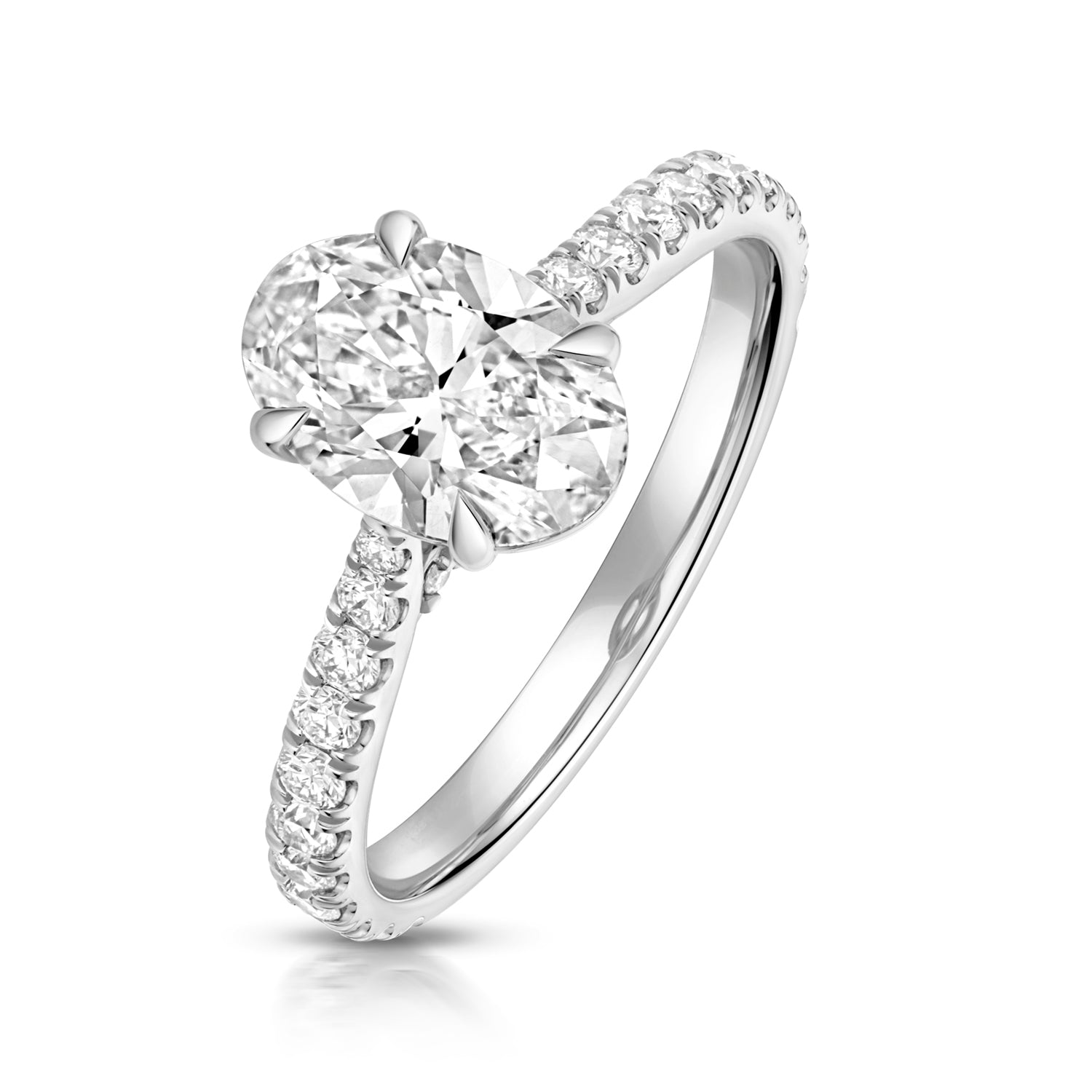 Ariana Pavé 1.50ct Oval Lab Grown Diamond Engagement Ring - 18k White Gold