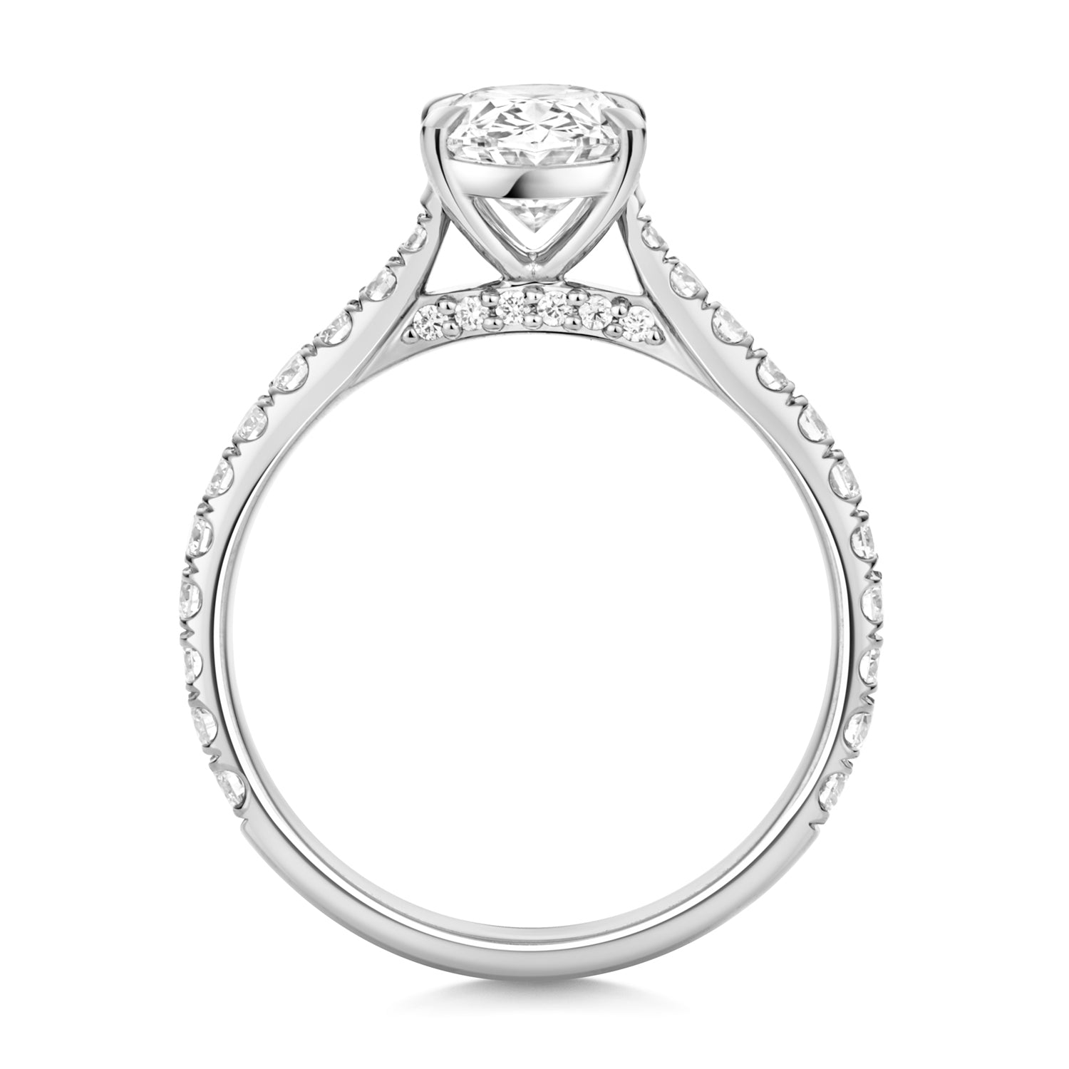 Ariana Pavé 1.50ct Oval Lab Grown Diamond Engagement Ring - 18k White Gold