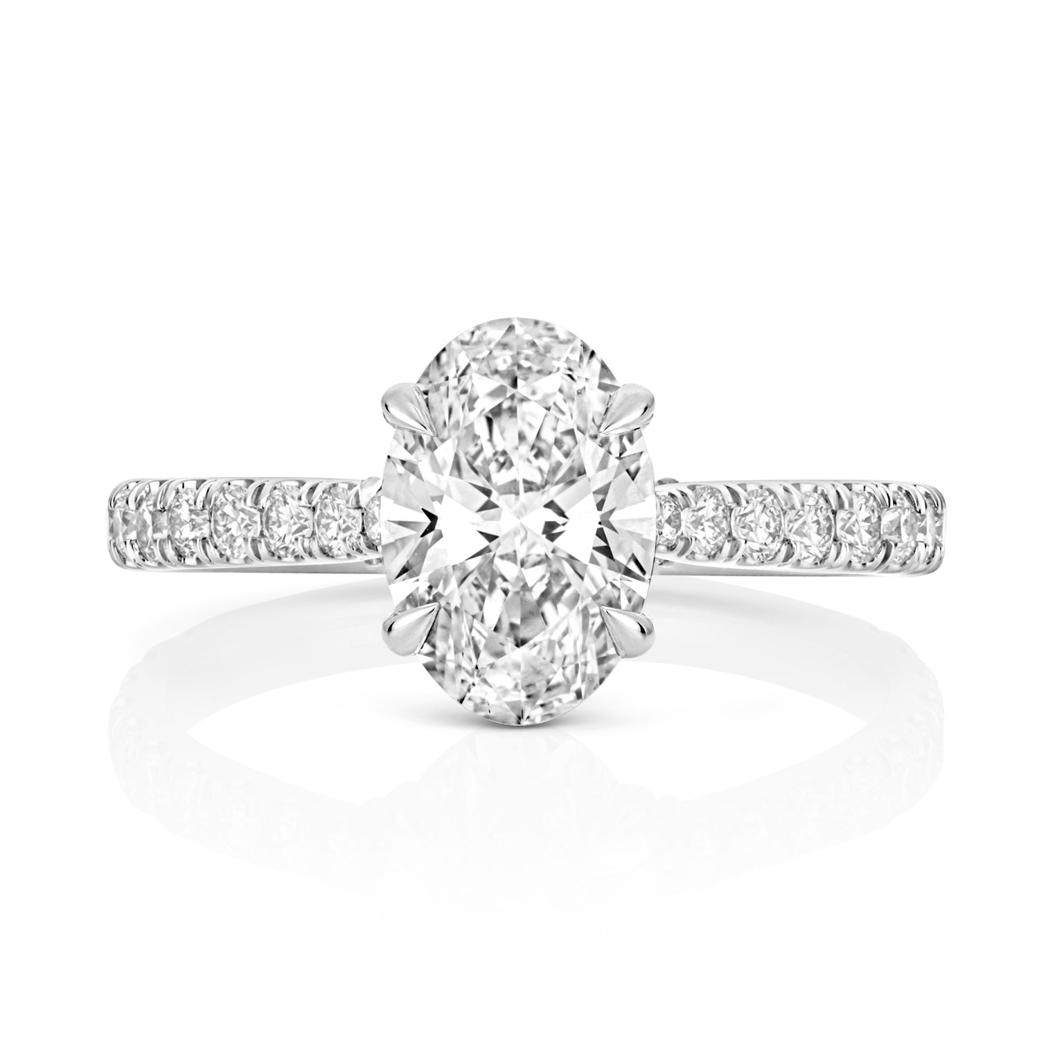 Ariana Pavé 1.50ct Oval Lab Grown Diamond Engagement Ring - 18k White Gold