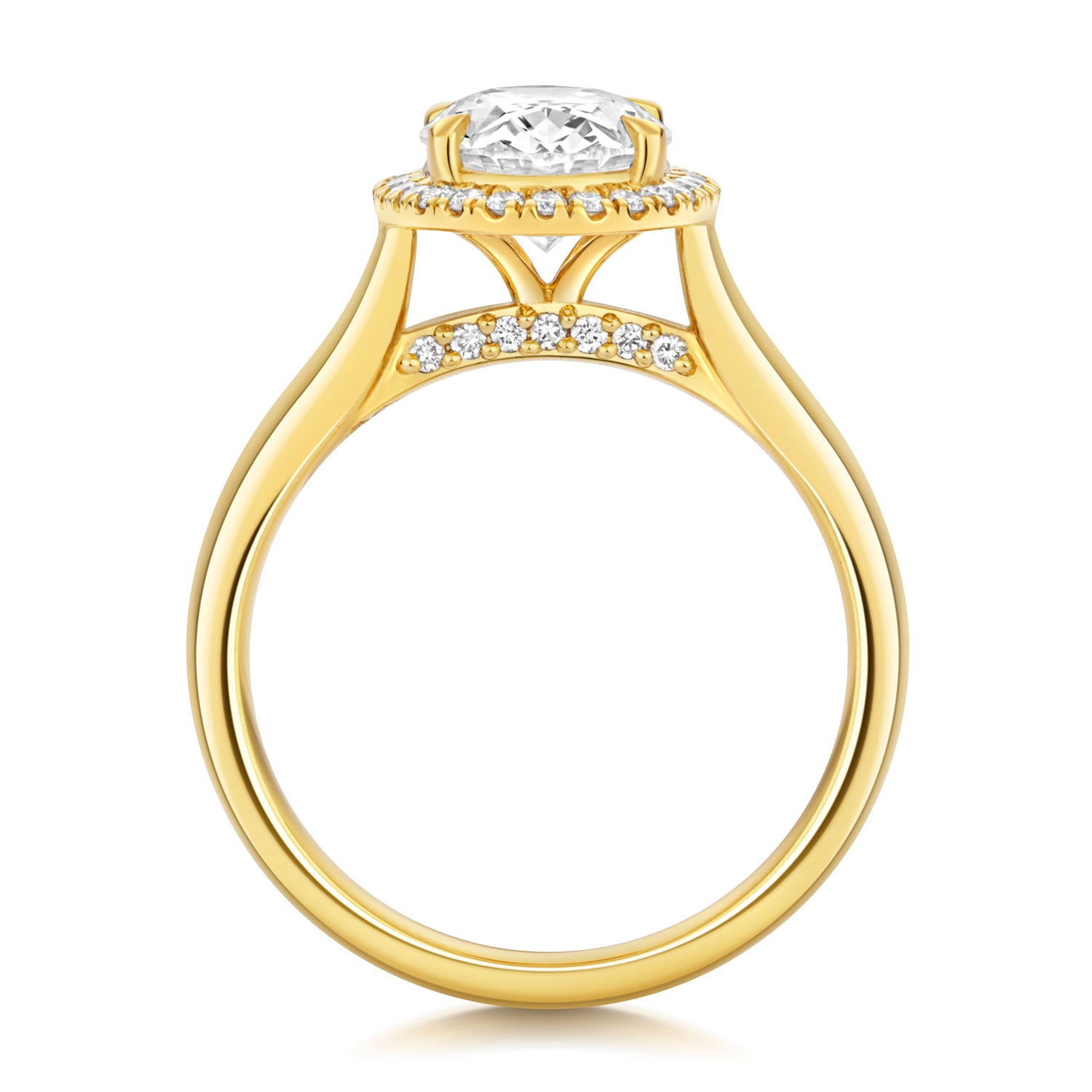 Ariana Halo 2.00ct Oval Lab Grown Diamond Engagement Ring - 18k Yellow Gold