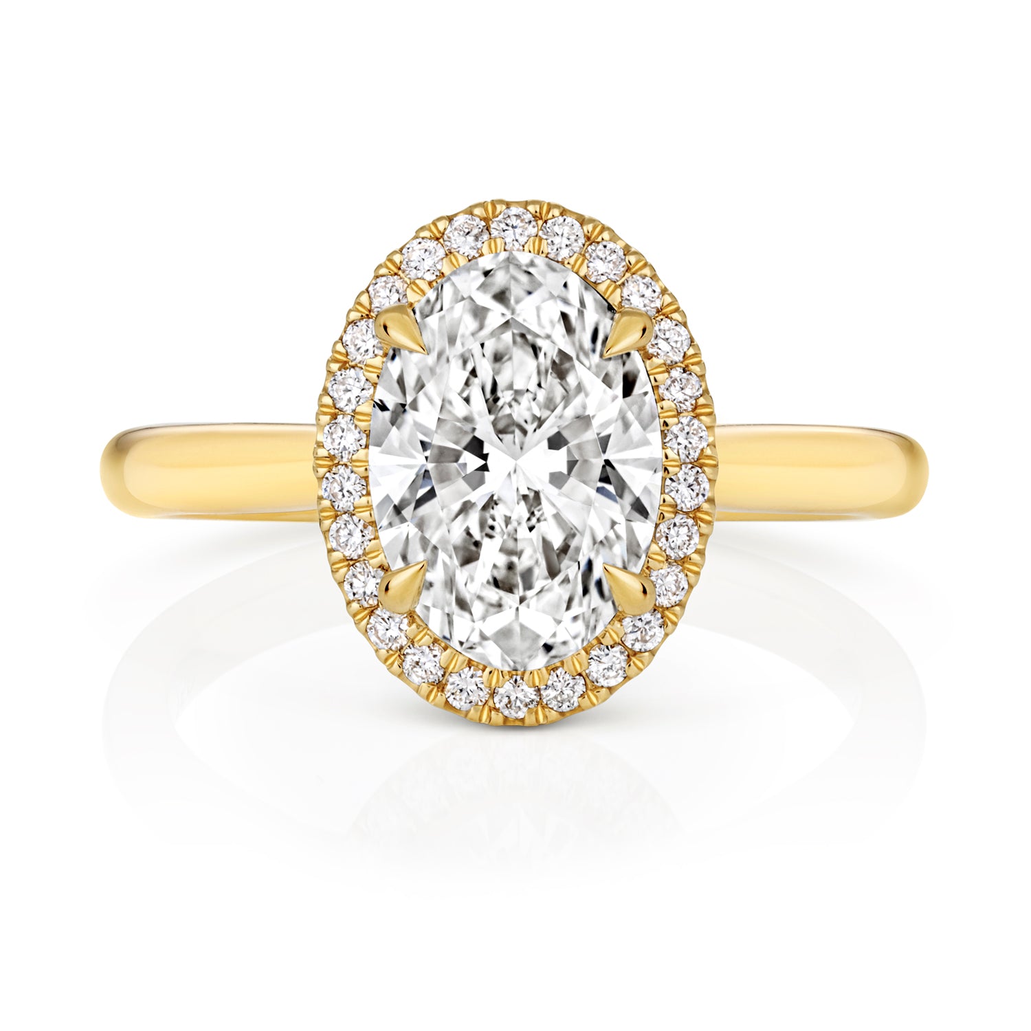 Ariana Halo 2.00ct Oval Lab Grown Diamond Engagement Ring - 18k Yellow Gold