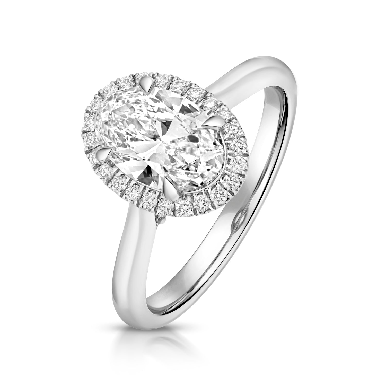 Ariana Halo 1.50ct Oval Lab Grown Diamond Engagement Ring - Platinum