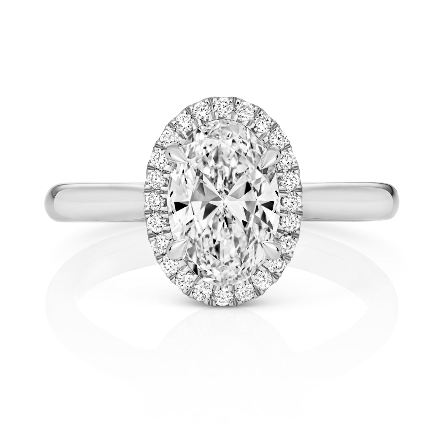 Ariana Halo 1.50ct Oval Lab Grown Diamond Engagement Ring - Platinum