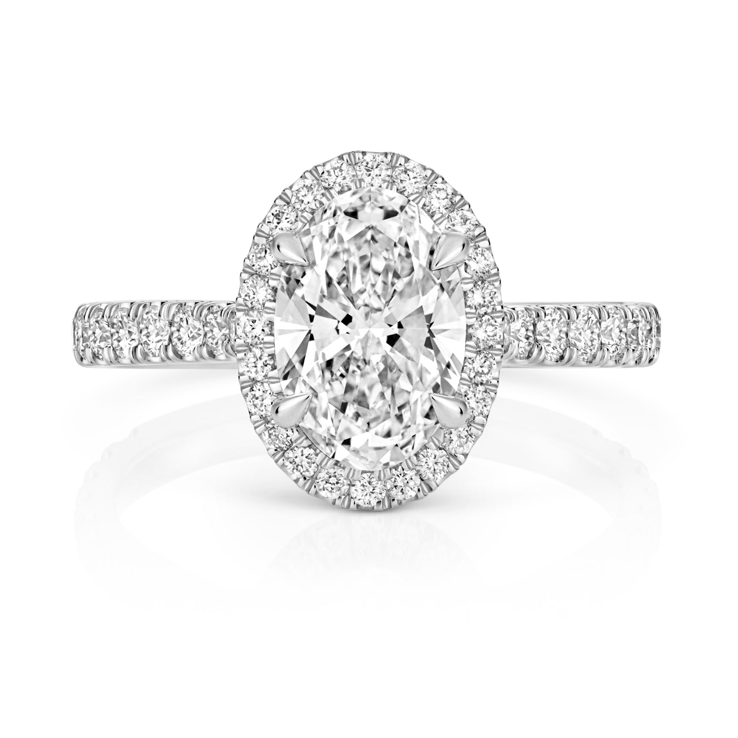 Ariana Halo Pavé 1.50ct Oval Lab Grown Diamond Engagement Ring - Platinum