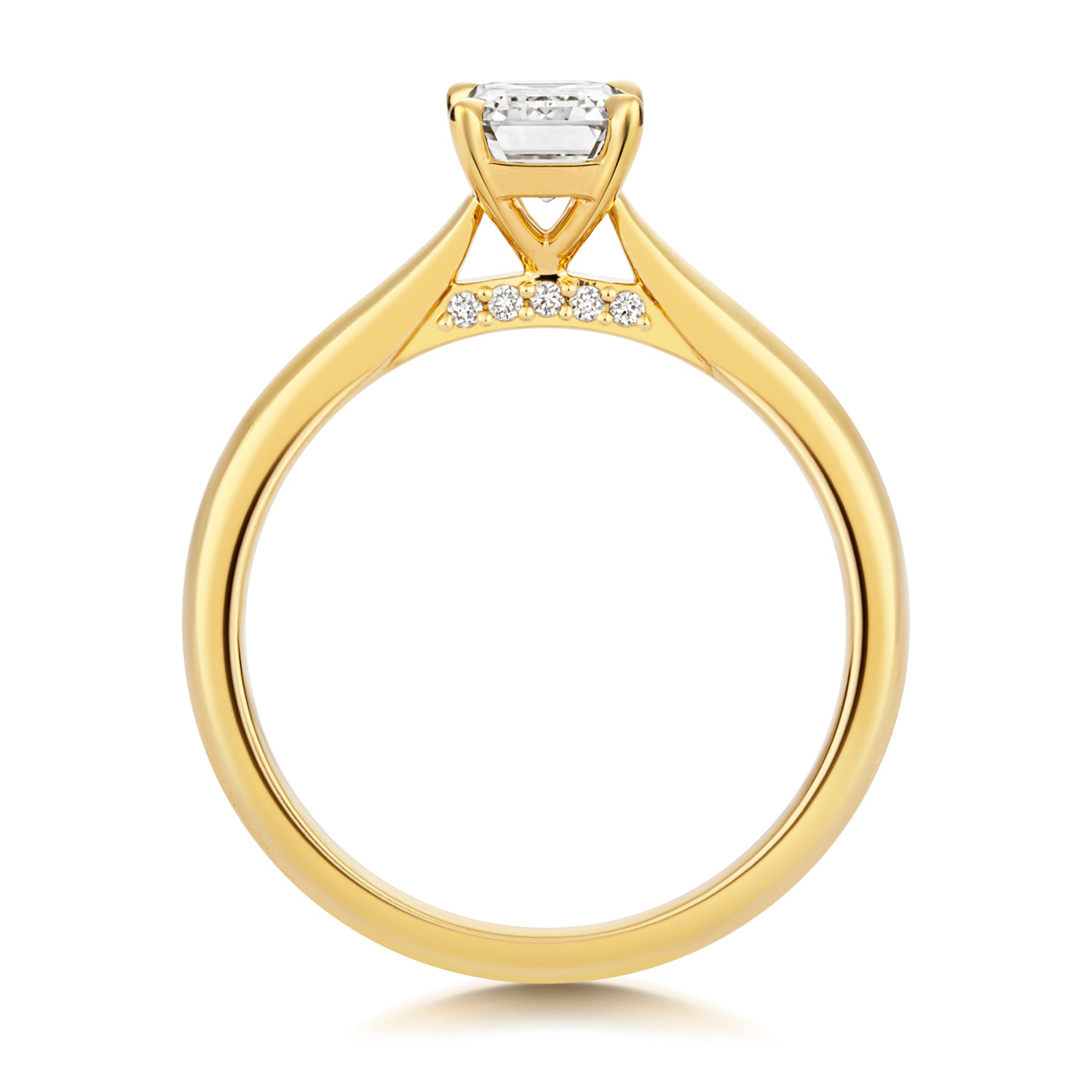 Portman 1.00ct Emerald Cut Lab Grown Diamond Engagement Ring - 18k Yellow Gold