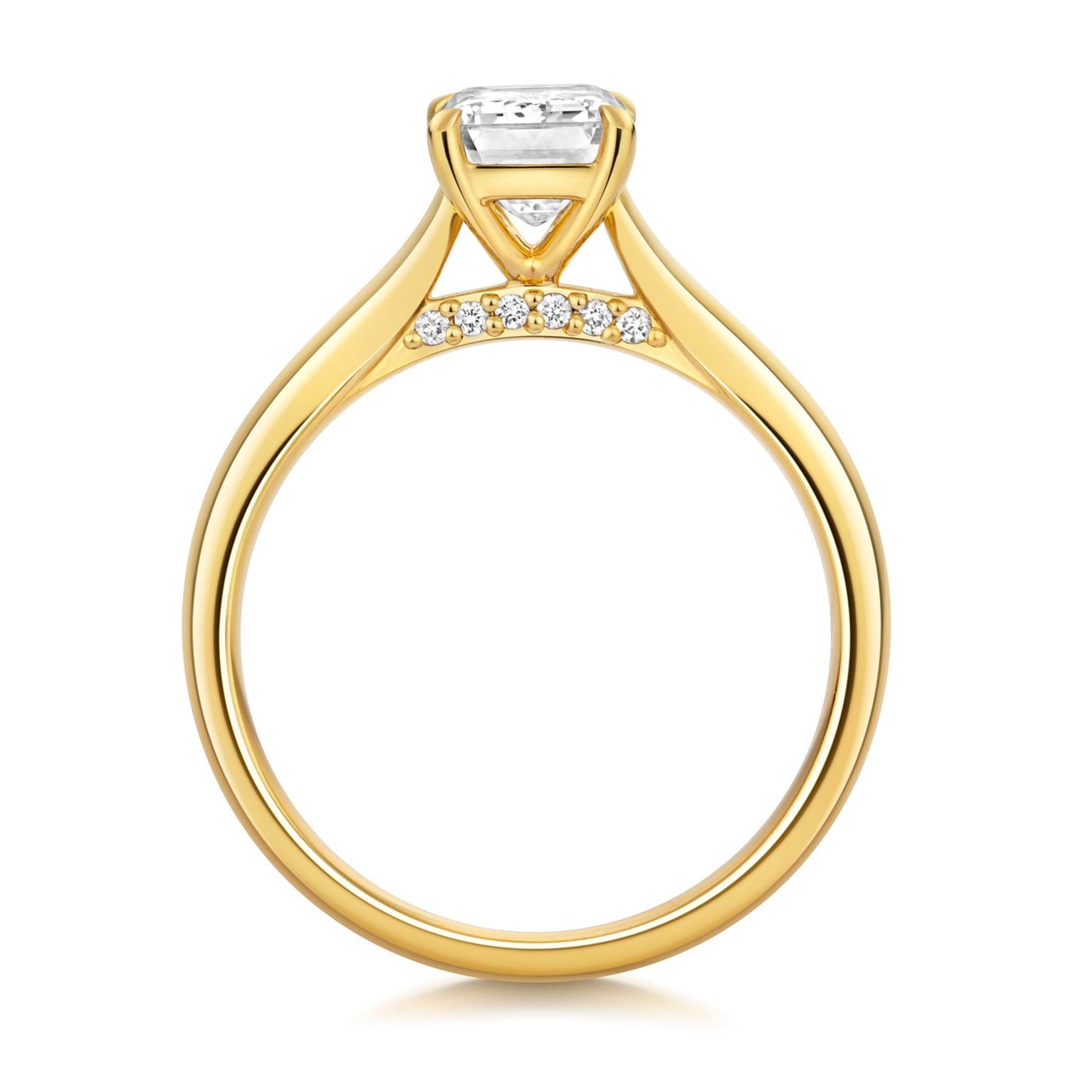 Portman 1.50ct Emerald Cut Lab Grown Diamond Engagement Ring - 18k Yellow Gold