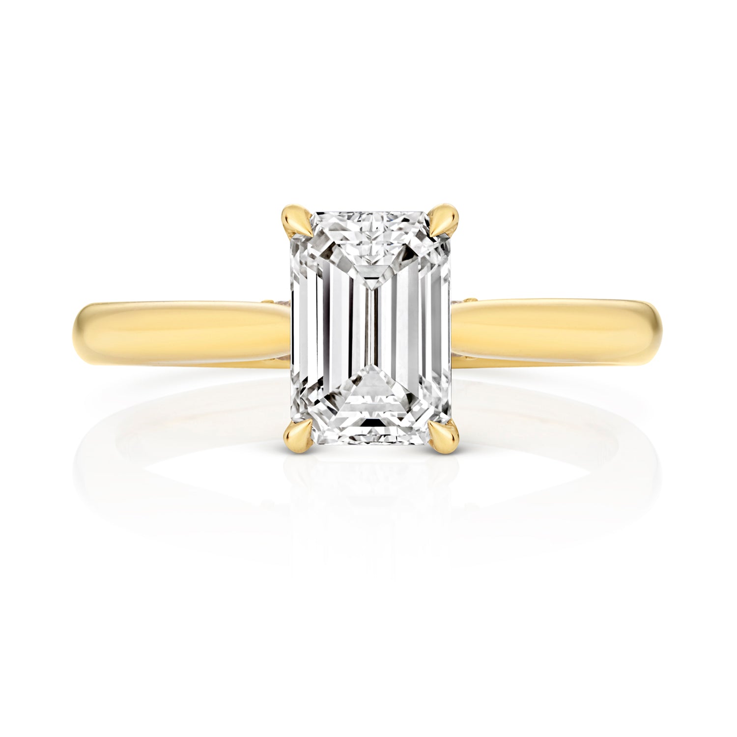 Portman 1.50ct Emerald Cut Lab Grown Diamond Engagement Ring - 18k Yellow Gold