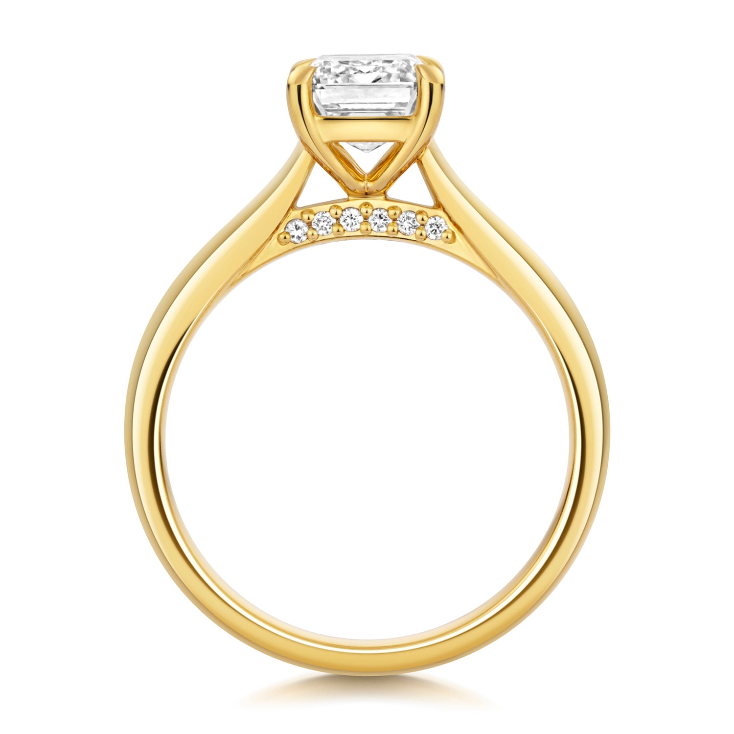 Portman 2.00ct Emerald Cut Lab Grown Diamond Engagement Ring - 18k Yellow Gold