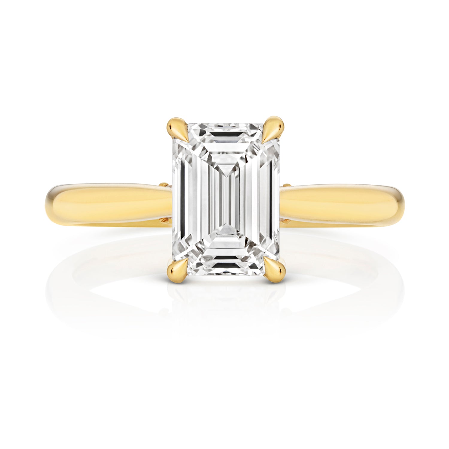 Portman 2.00ct Emerald Cut Lab Grown Diamond Engagement Ring - 18k Yellow Gold