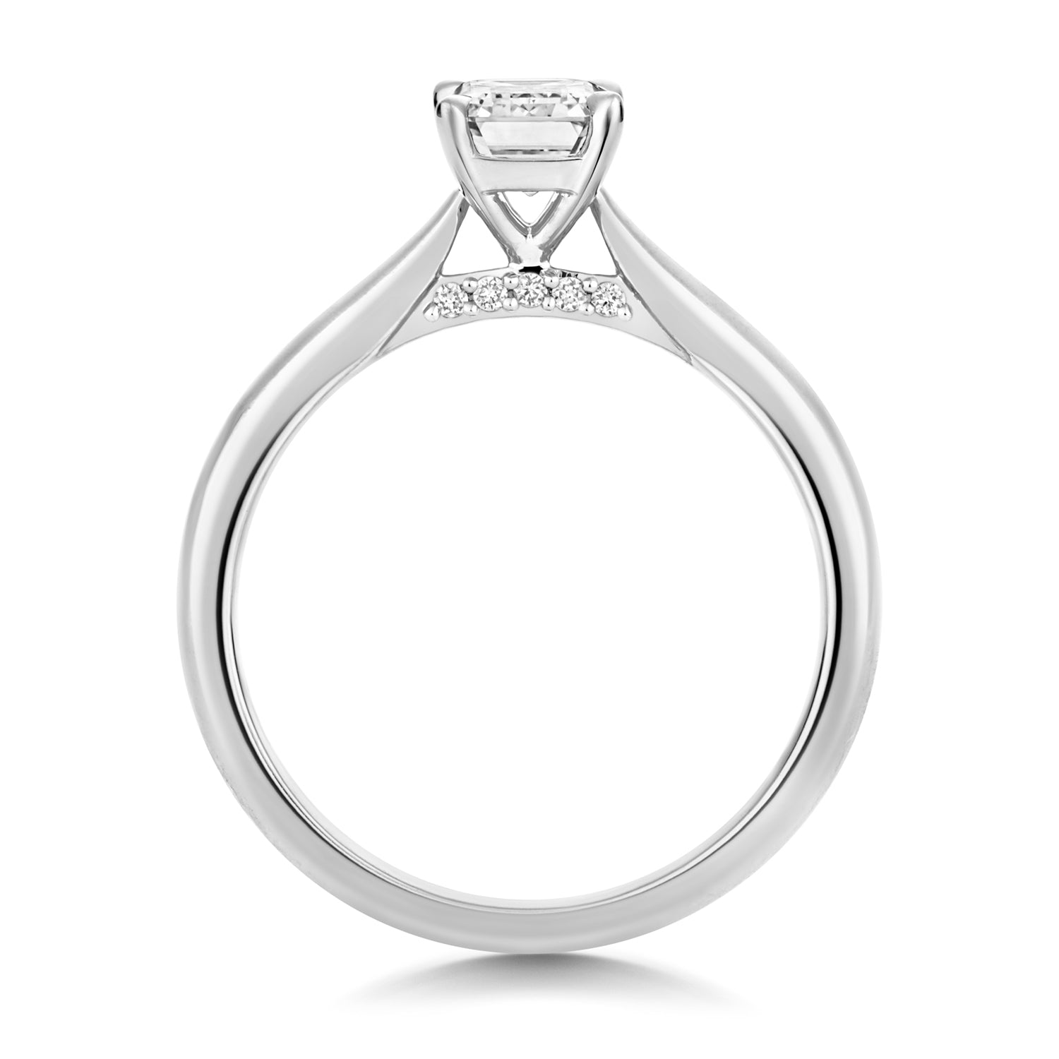 Portman 1.00ct Emerald Cut Lab Grown Diamond Engagement Ring - Platinum