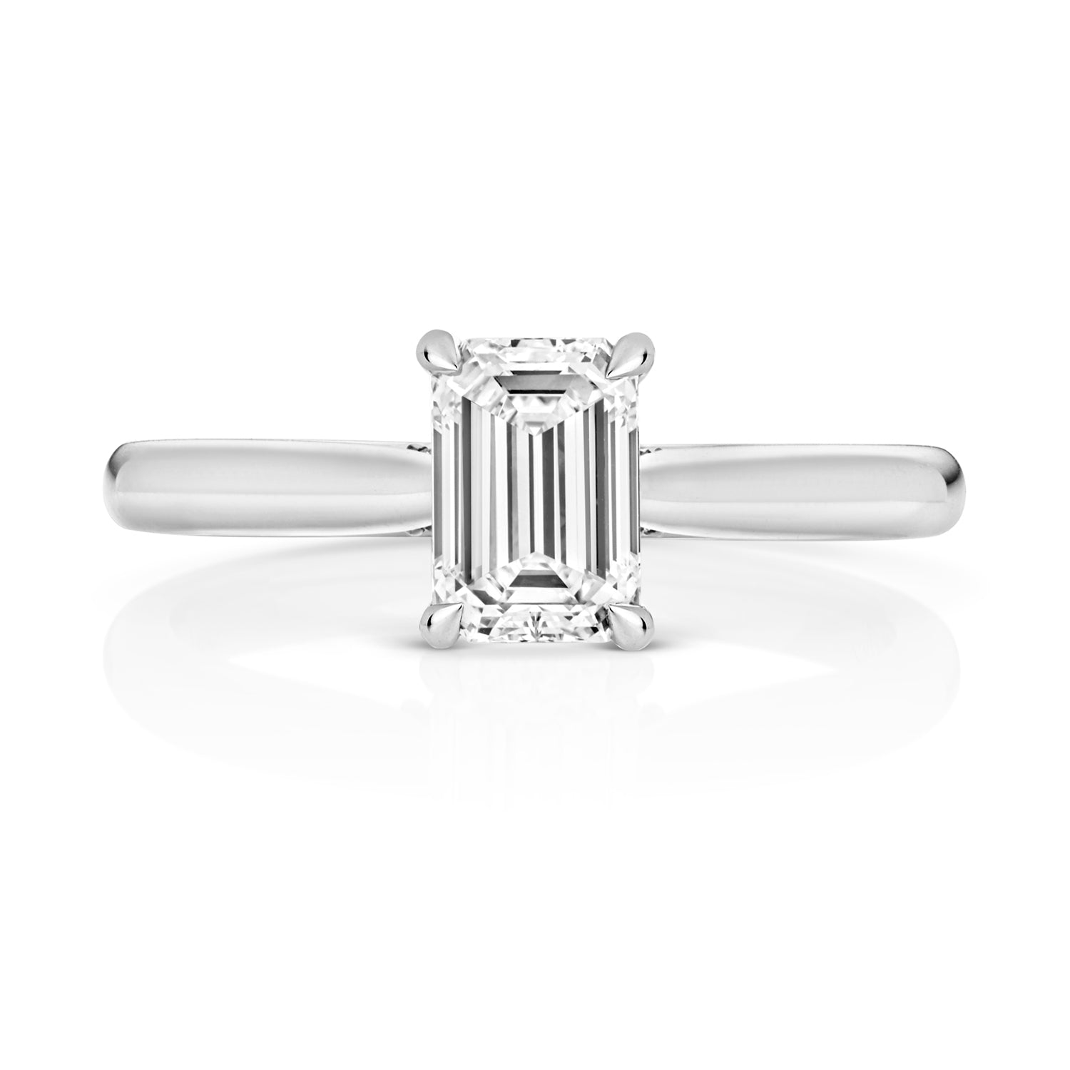 Portman 1.00ct Emerald Cut Lab Grown Diamond Engagement Ring - Platinum